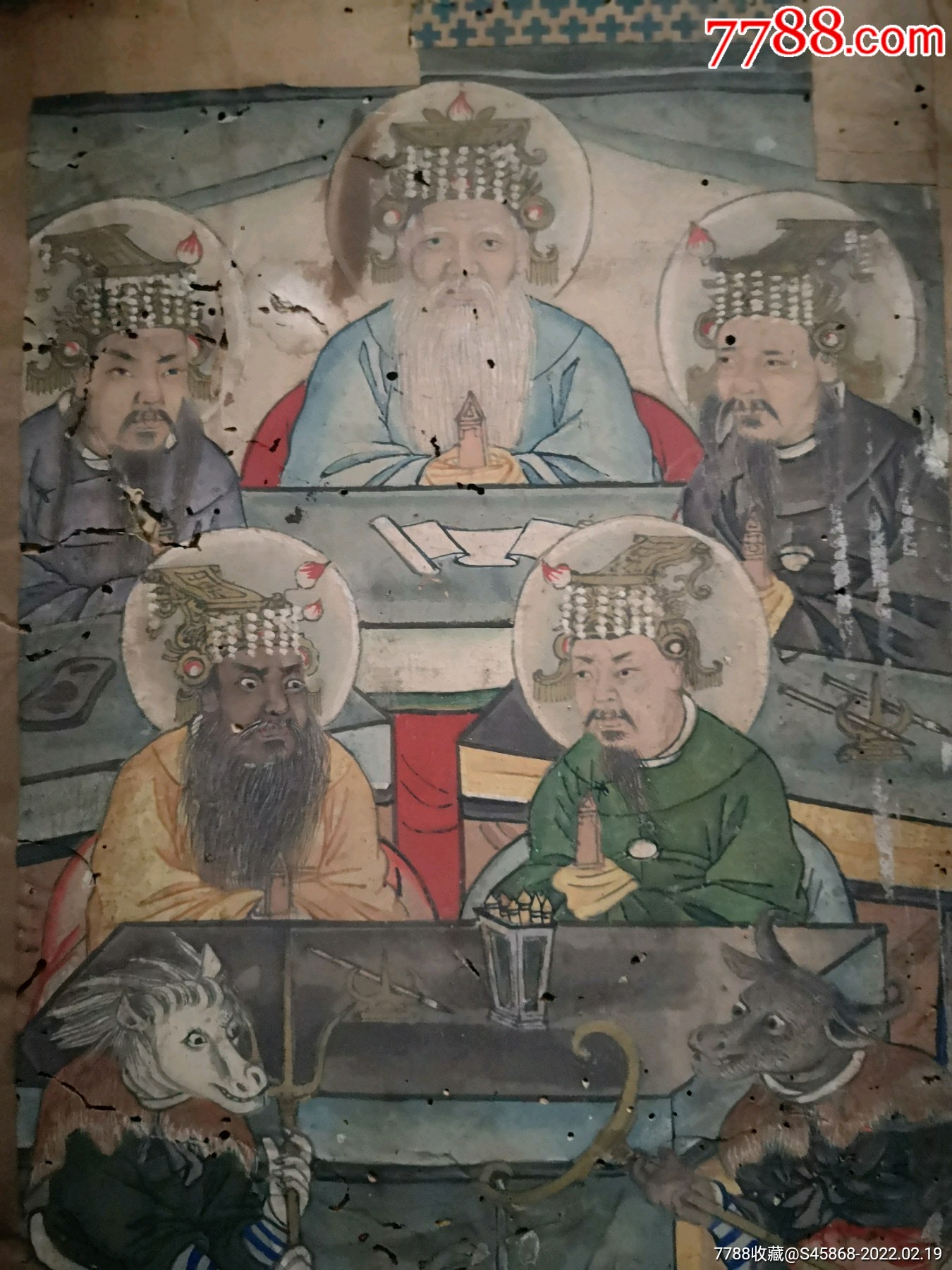 明或清绘,左右十殿阎王像_人物国画原作_作品欣赏_收藏价值_7788字画
