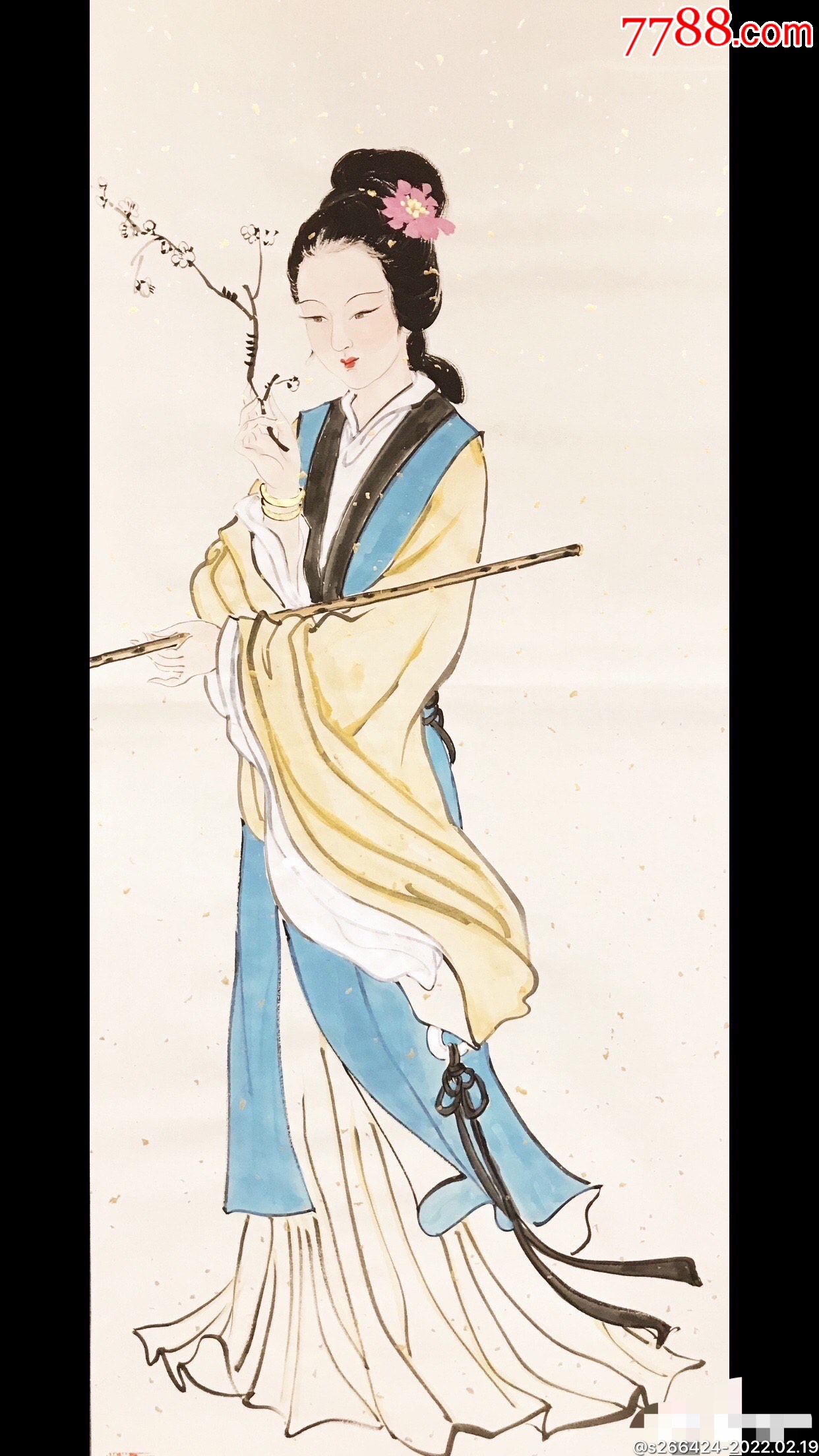 惠渔(仕女图)_人物国画原作_第3张_7788集卡网