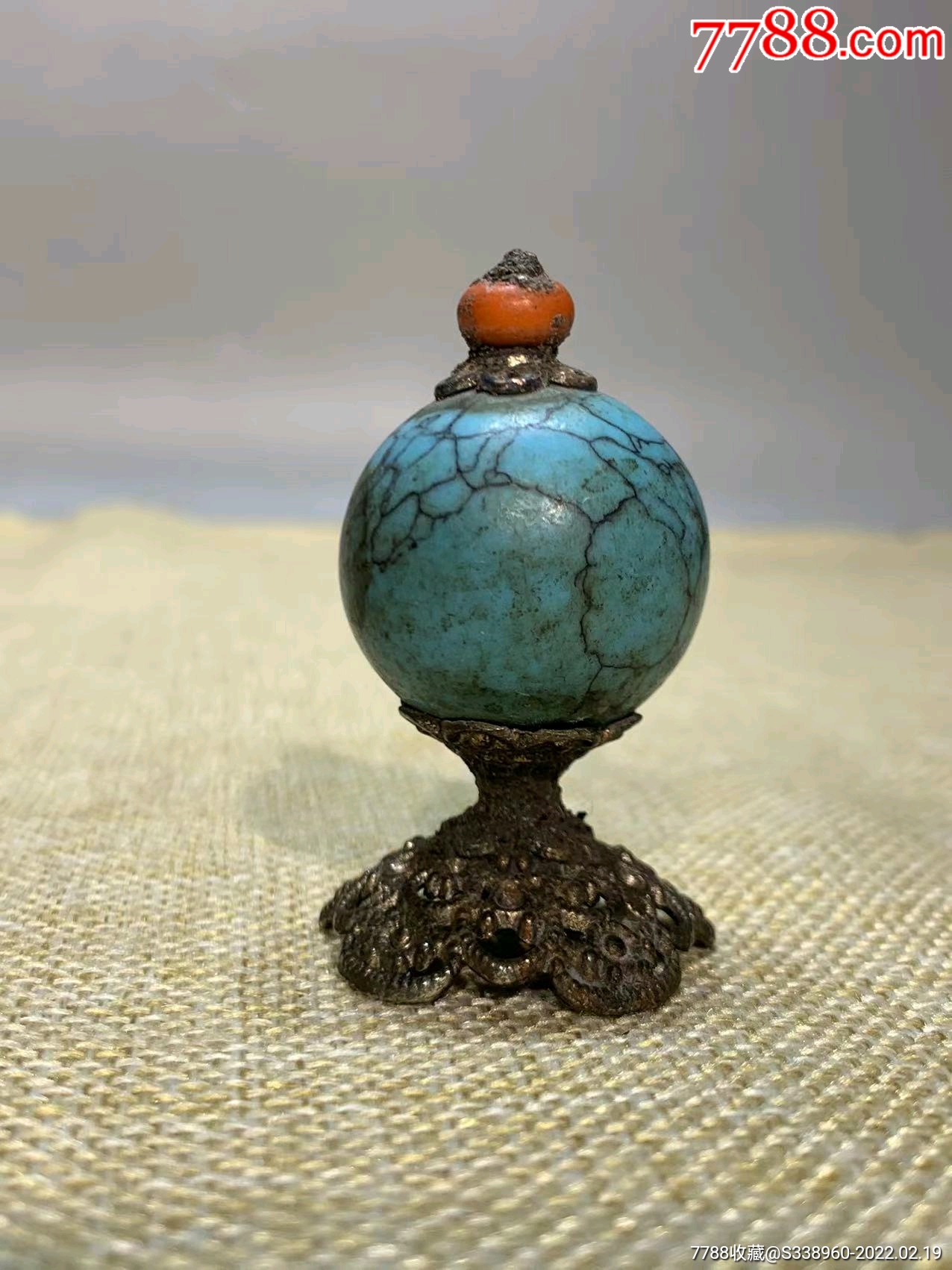 清代绿松石官帽顶