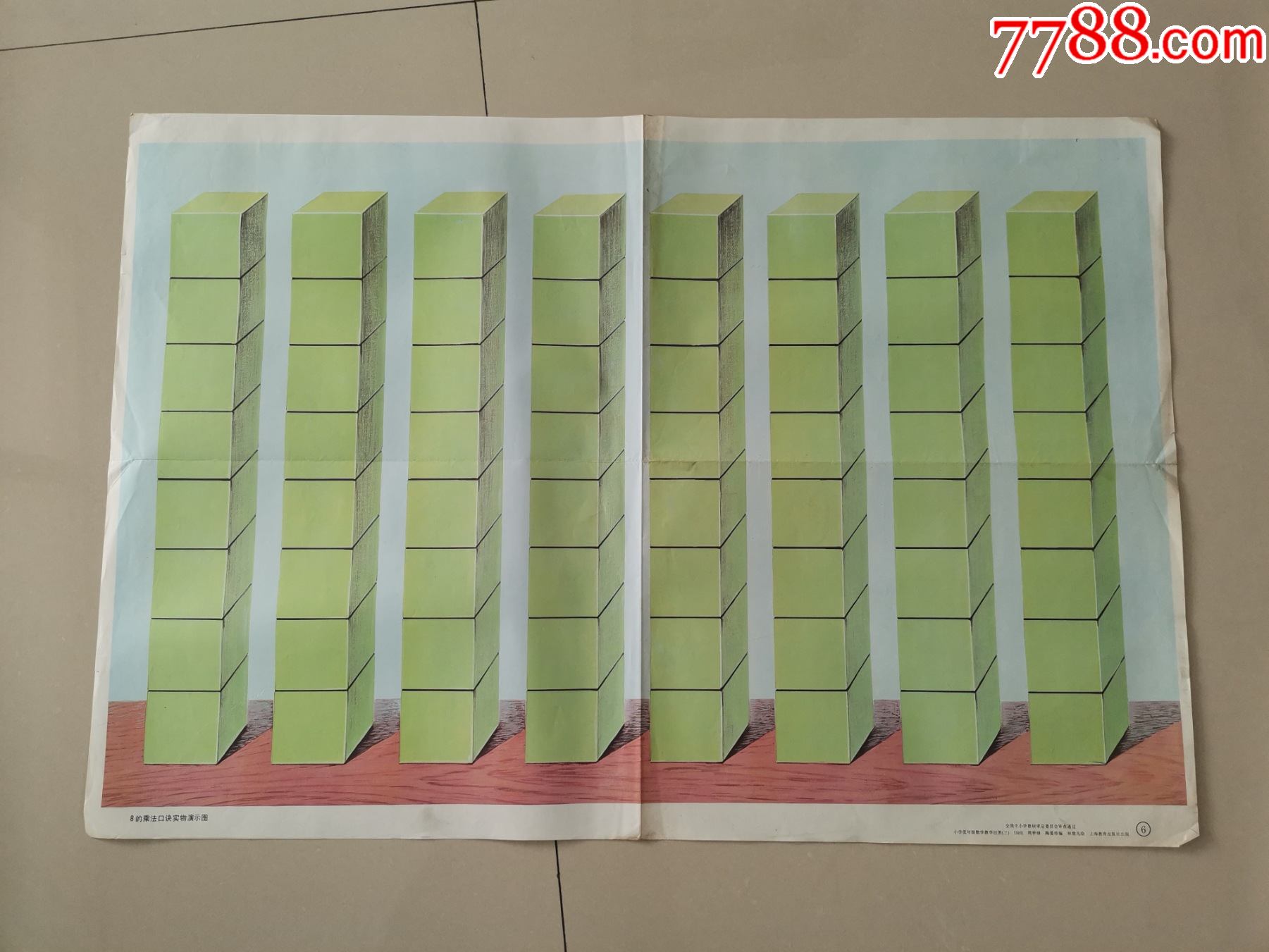 小学低年级数学教学挂图8的乘法口诀实物演示图