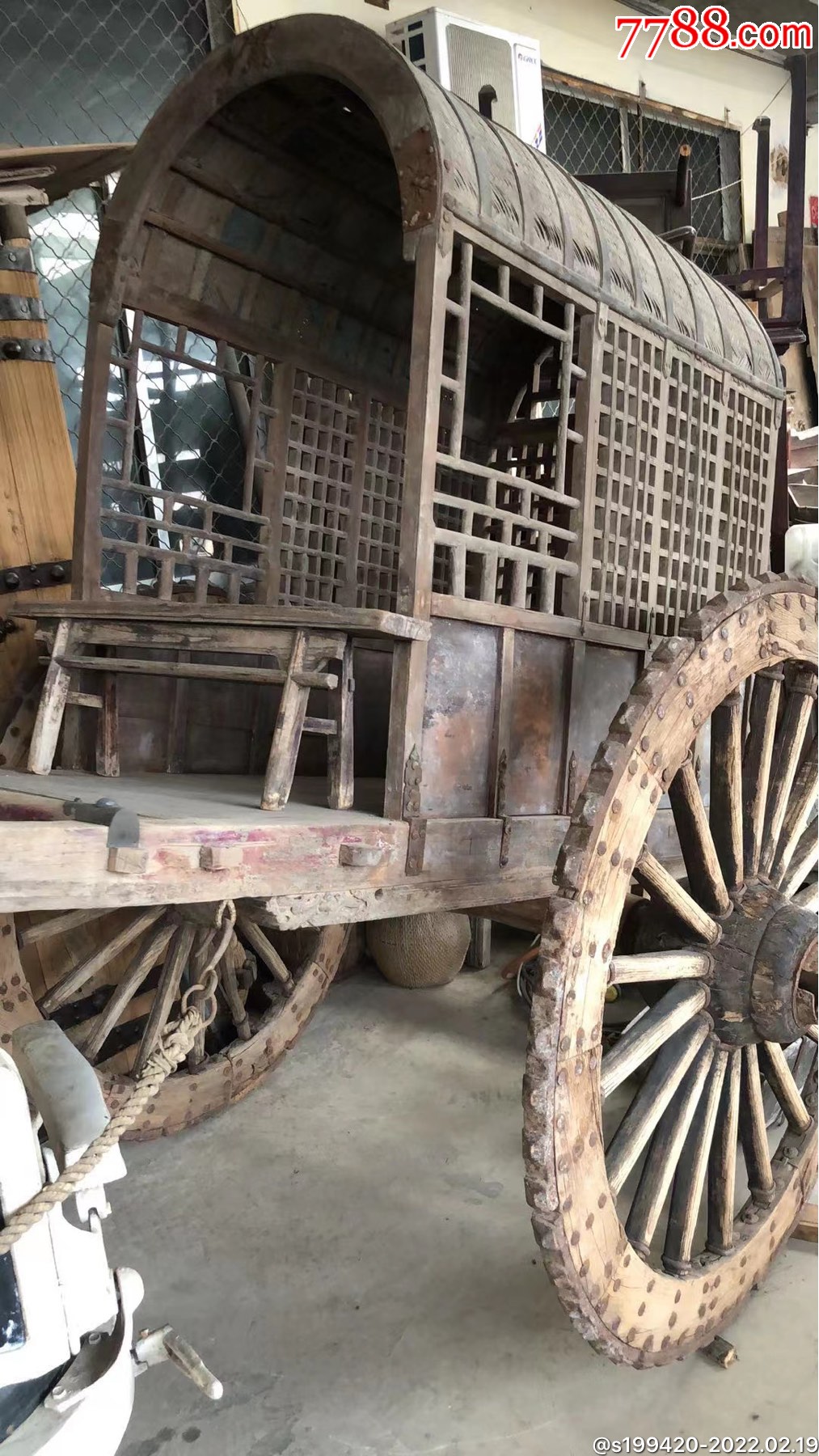 清代大户人家用的榆木轿车全品保老原装原套不是改装的博物馆收藏佳品