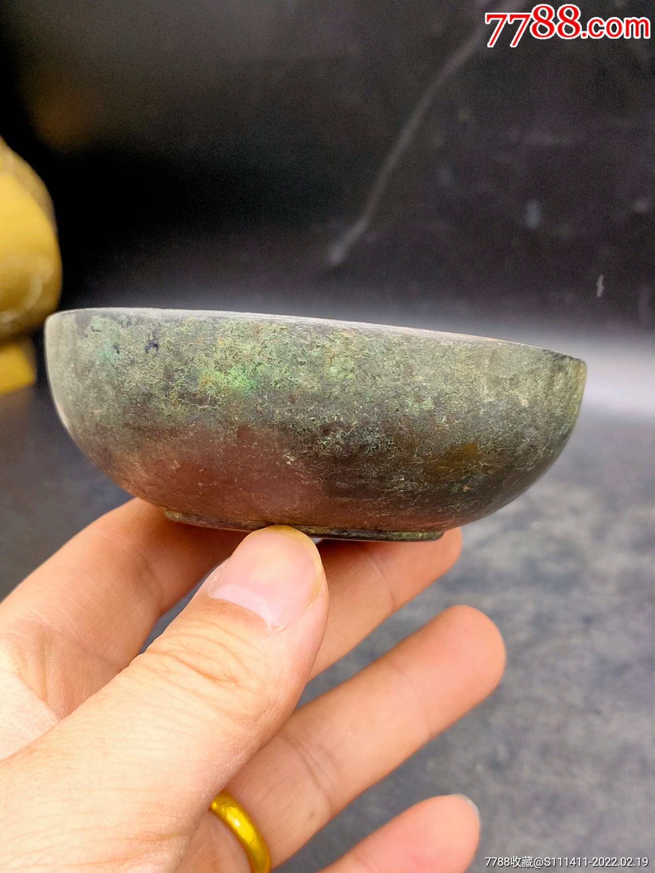 清代铜茶碗