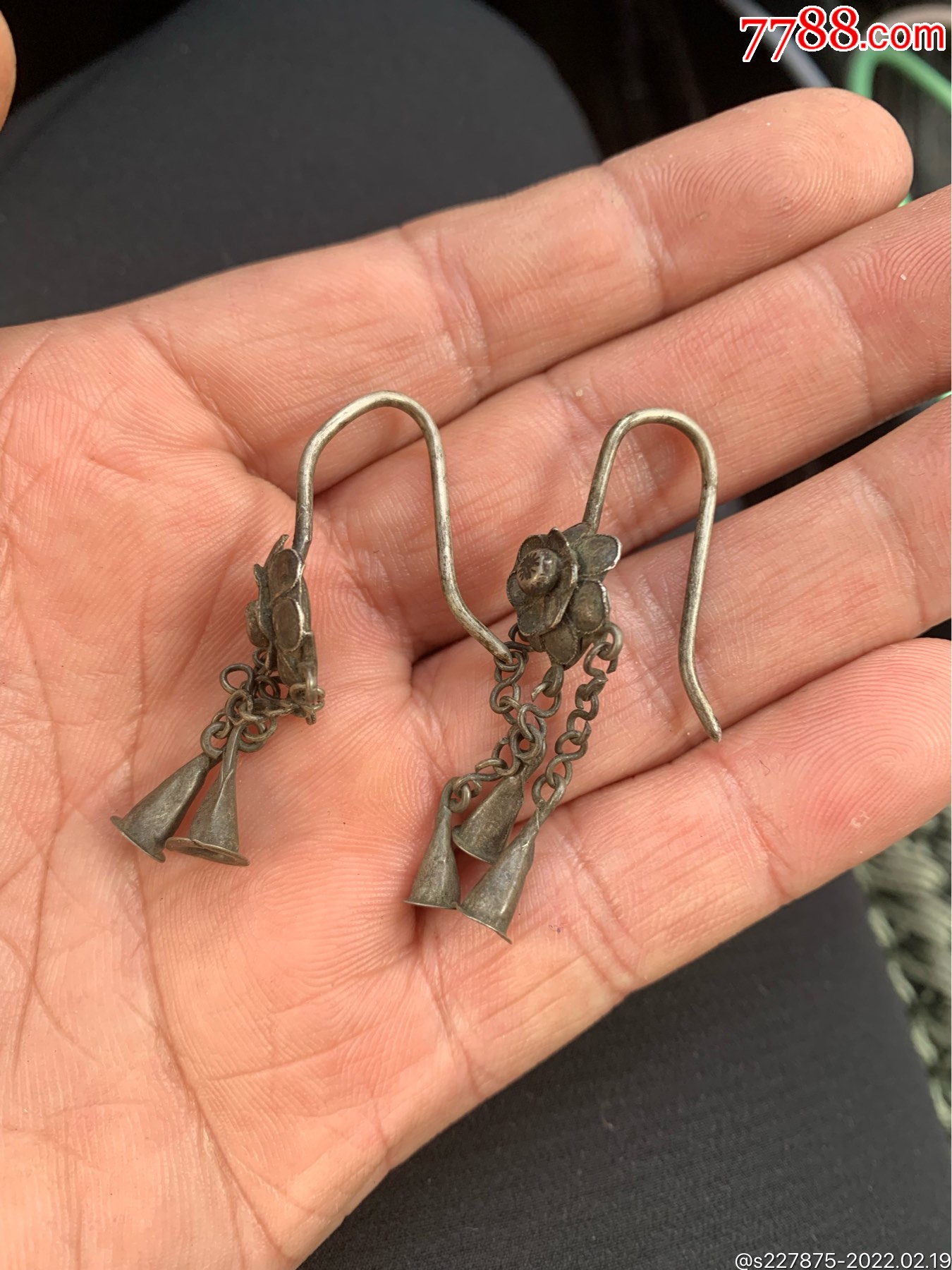 清代银饰,耳环一对-价格:300元-se85451642-银簪/银钗-零售-7788书籍