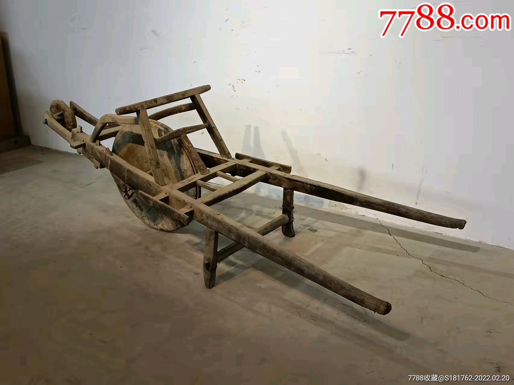 清代榆木两轮车