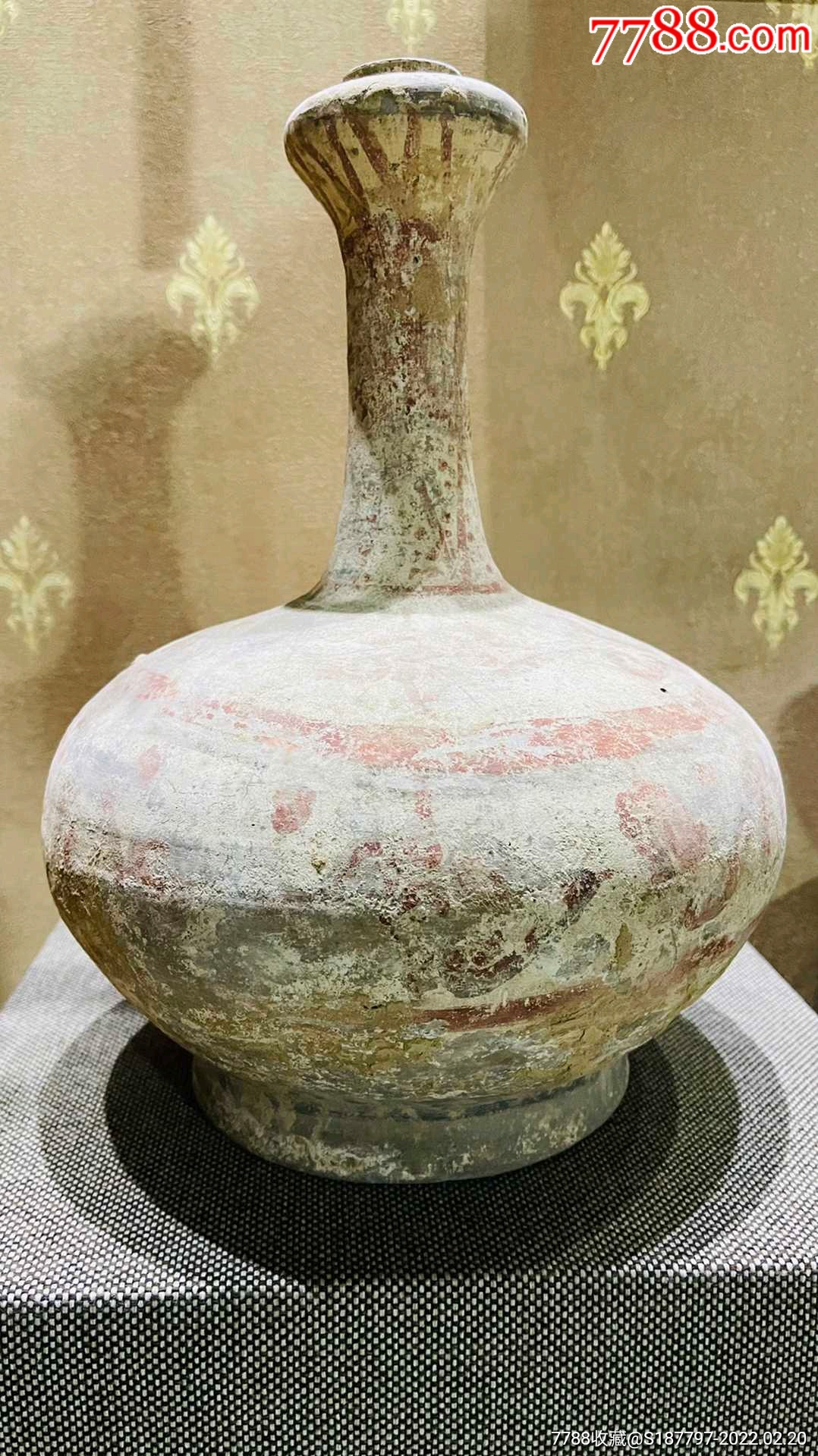汉代彩绘蒜头瓶_彩陶_第2张_7788陶器收藏