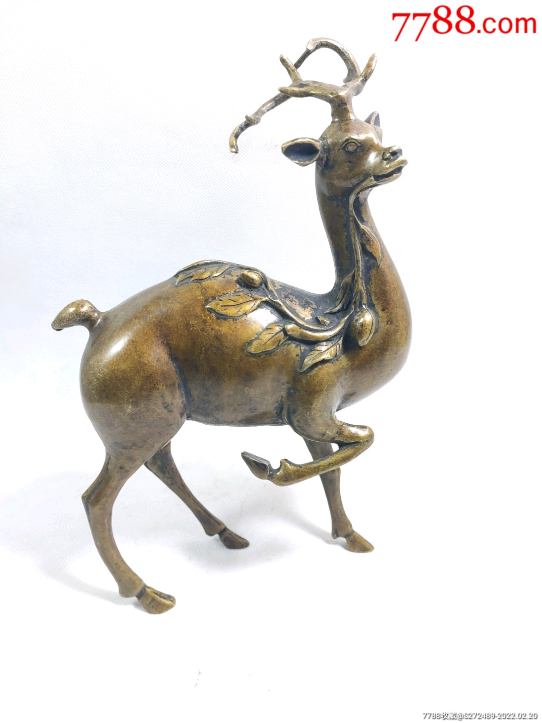 铜一鹿发财摆件不议价