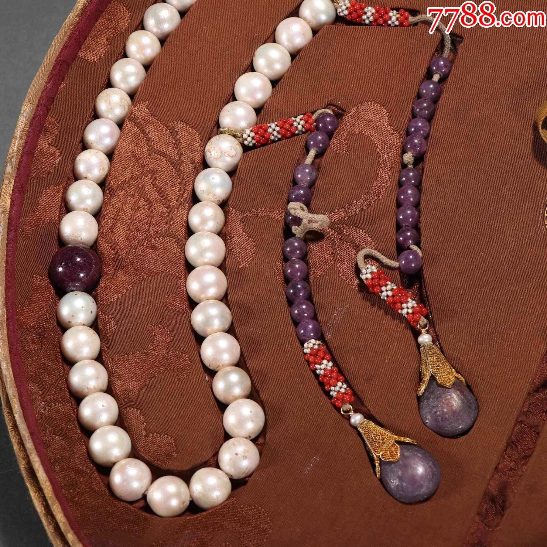 清代珍珠朝珠一盘