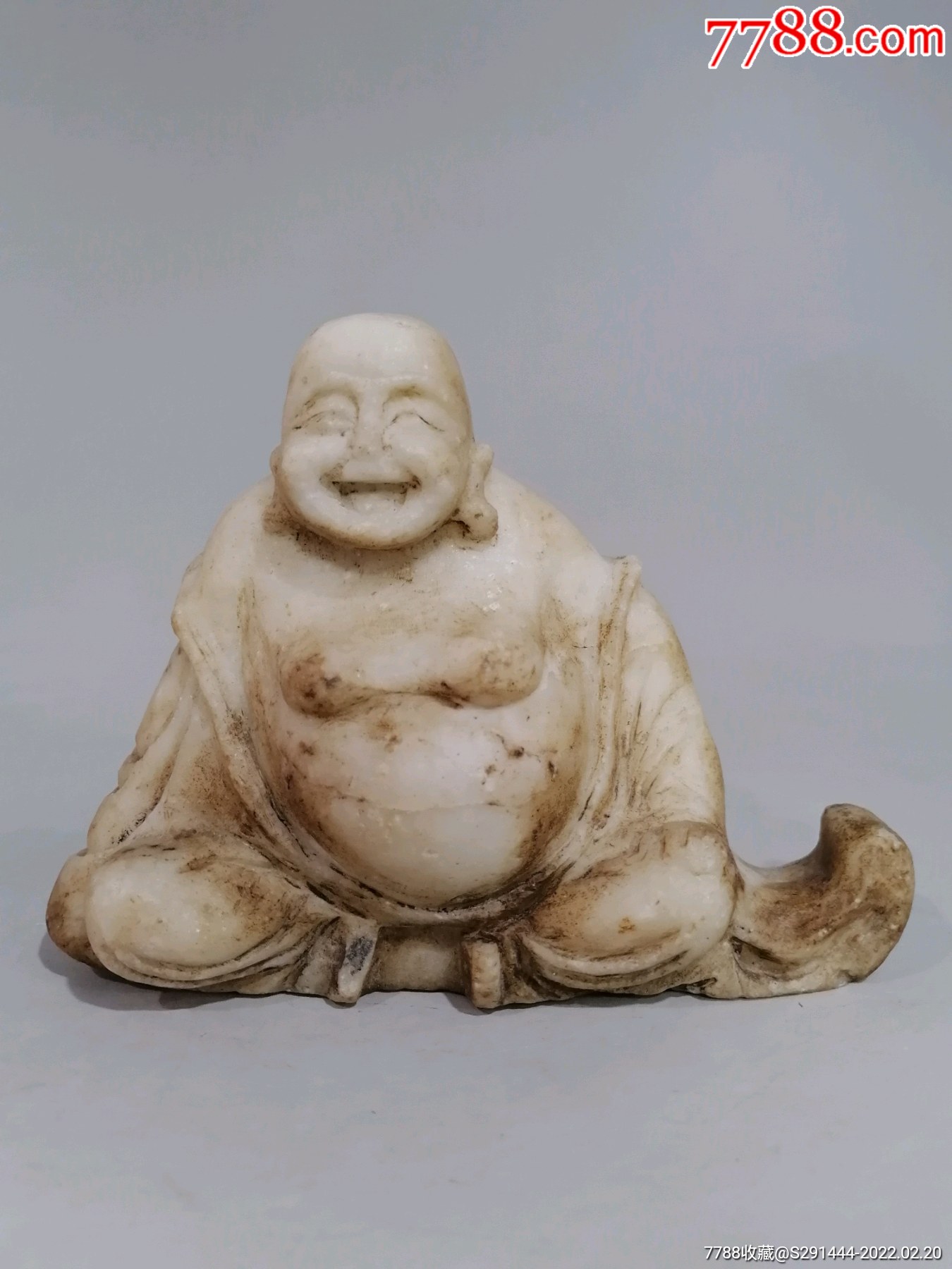 晚清民国汉白玉弥勒佛像摆件