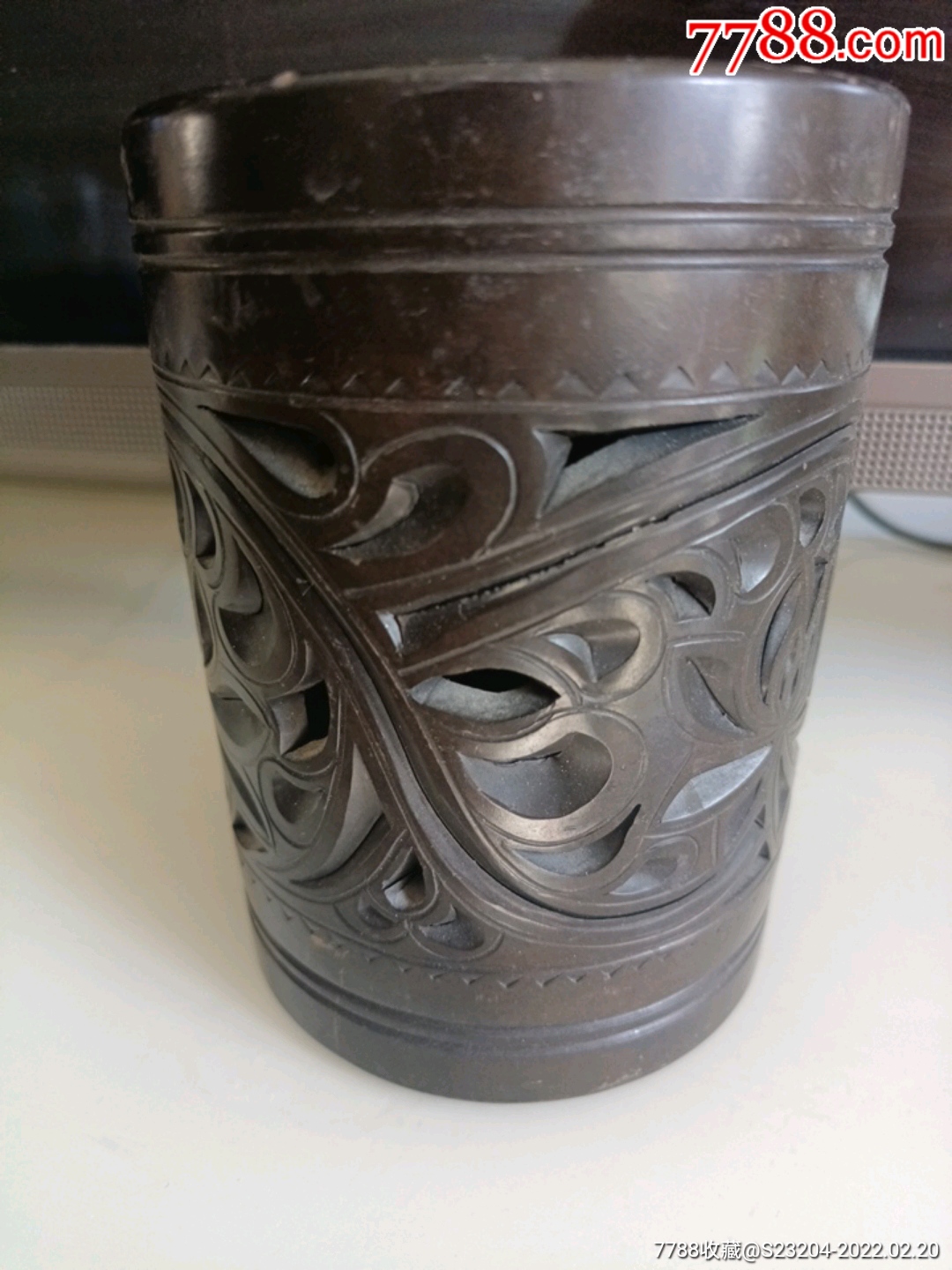 80年代黑陶笔筒完好126厘米96厘米