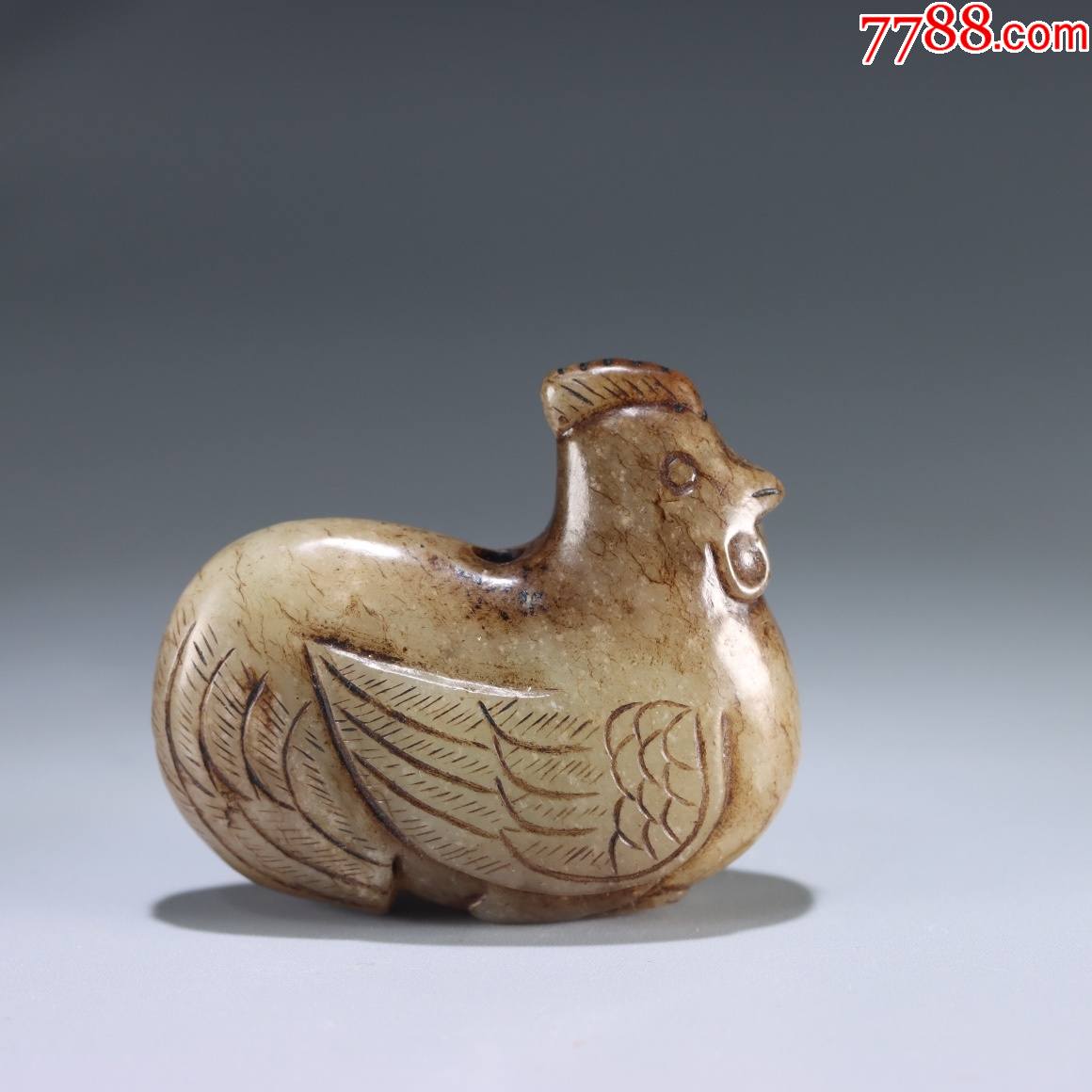 和田玉官运亨通鸡雕件a84s26f