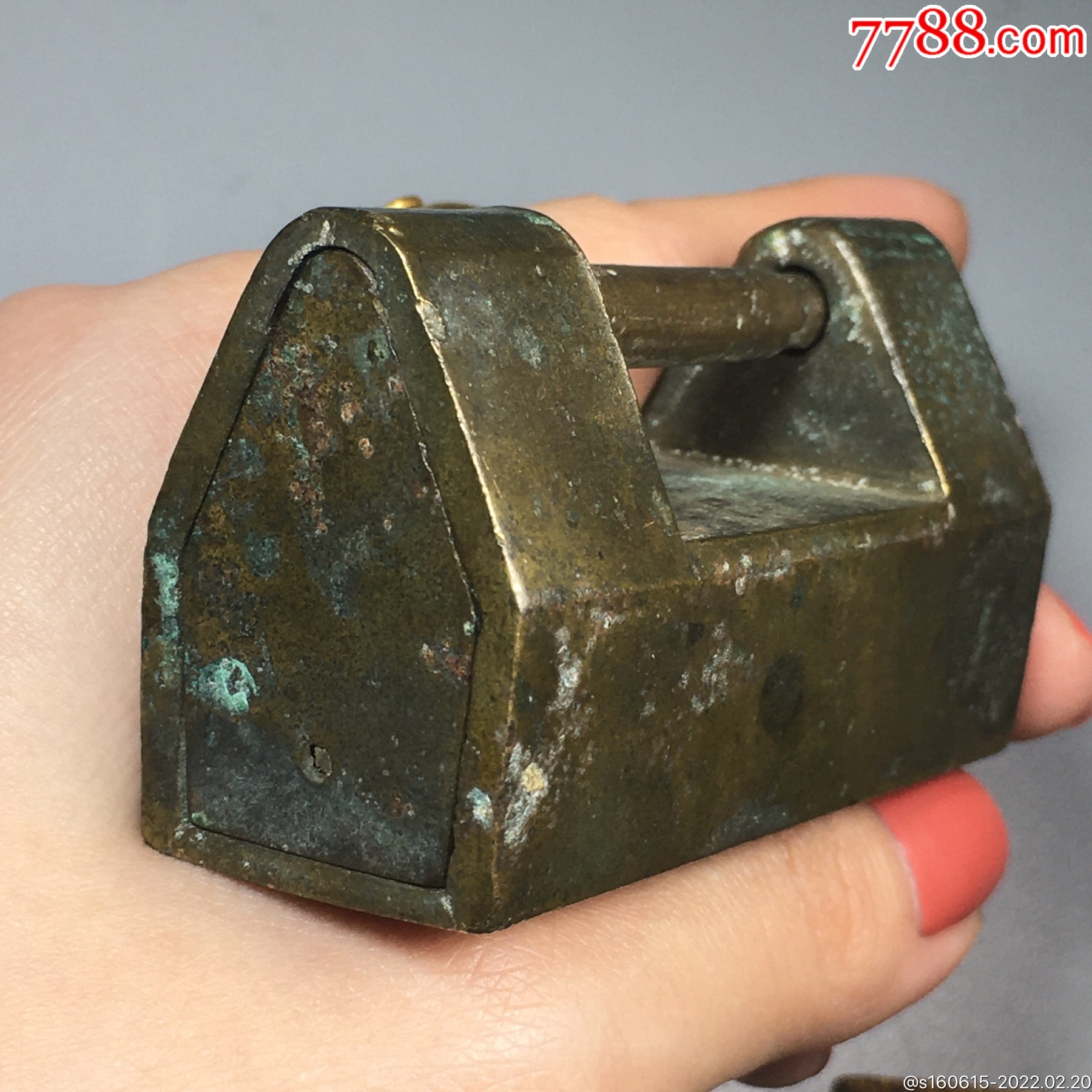 清代名家胖子老铜锁超大全品包浆精美传世名家横开广锁