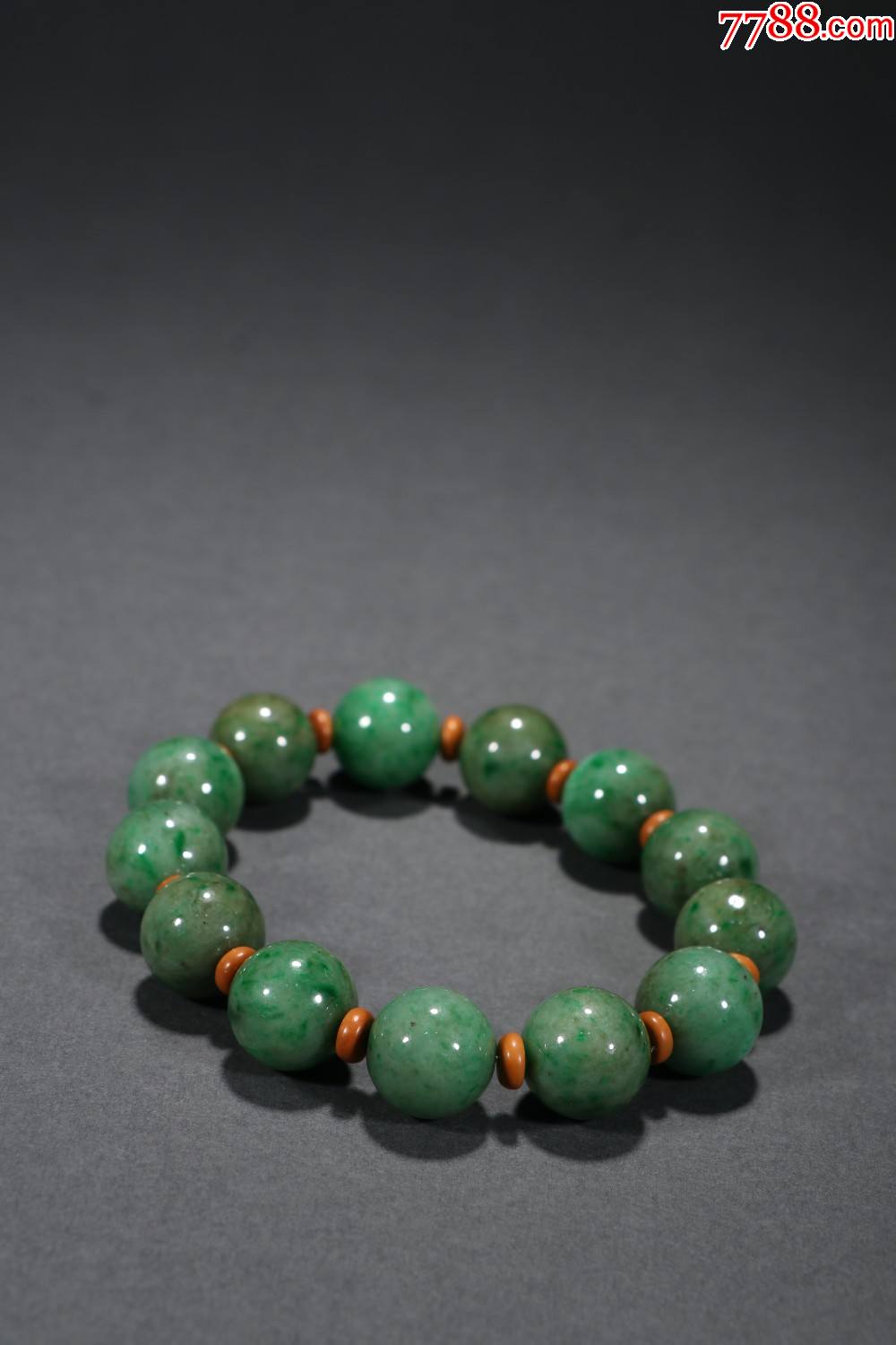 旧藏翡翠圆珠手串
