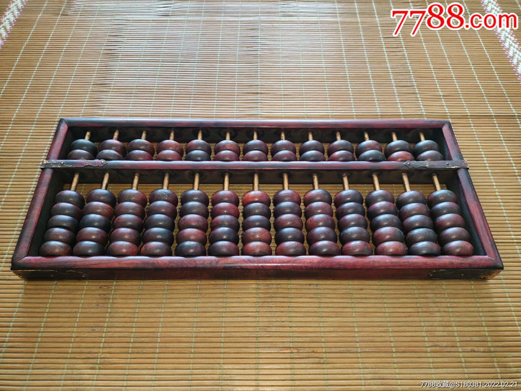 老木器墨西哥红酸枝木算盘收藏摆件