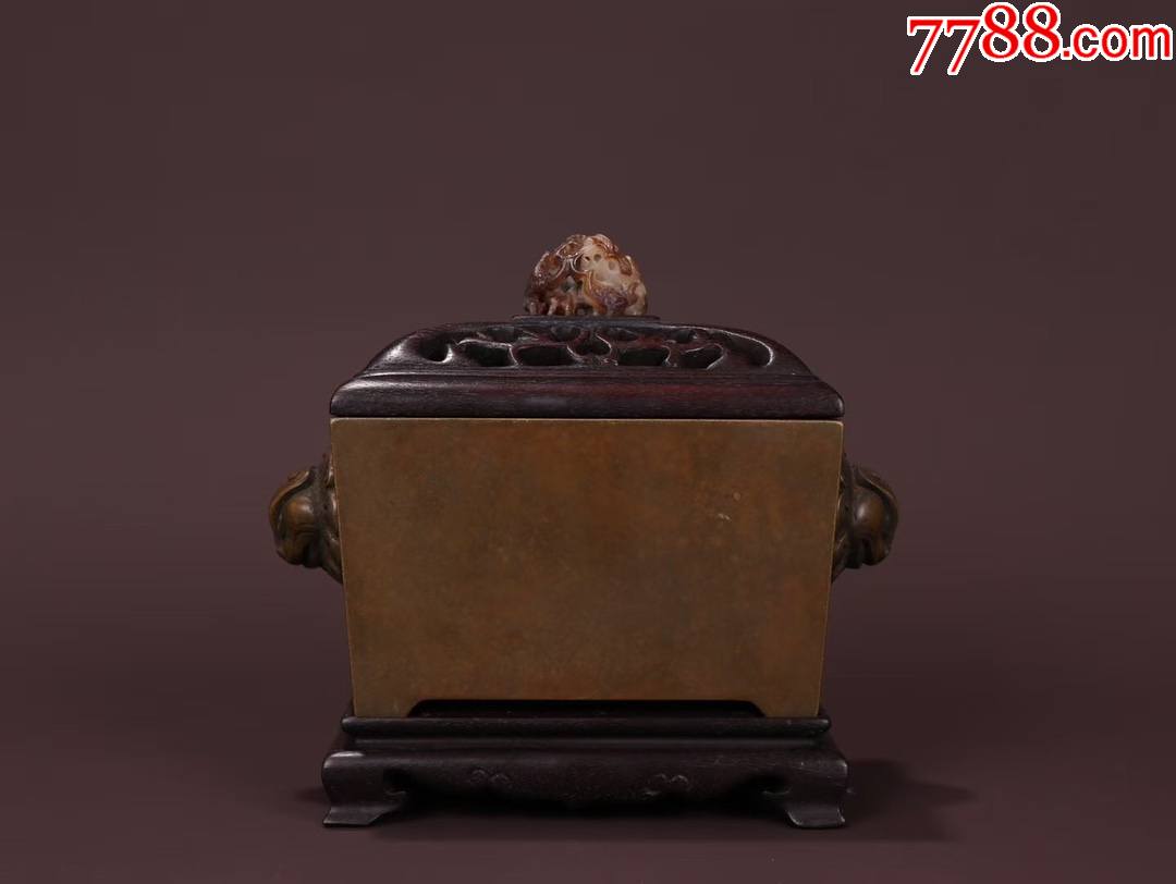 铜铸造双兽耳马槽炉