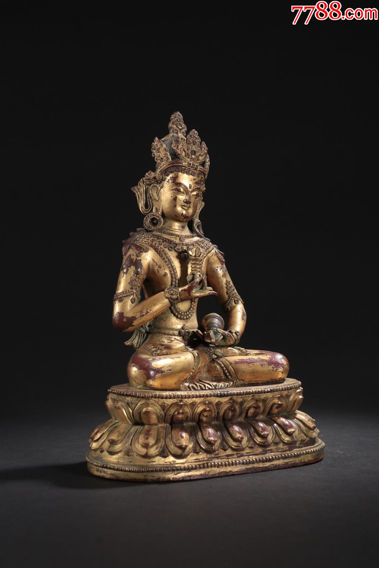 清代-铜鎏金藏传观音像_佛像/造像_第6张_7788印章收藏