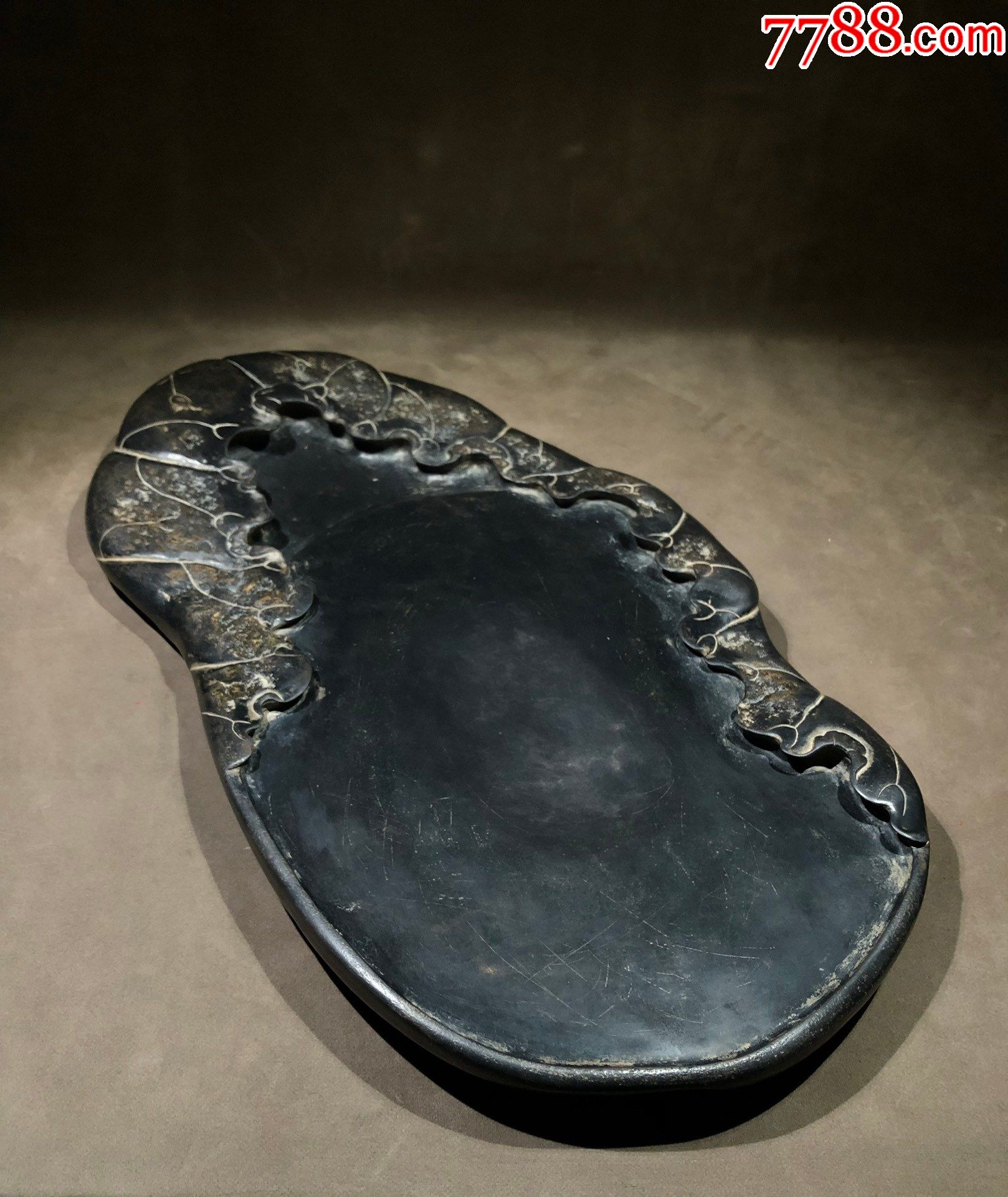 5品99名家"邵松年"紫端诗文砚台