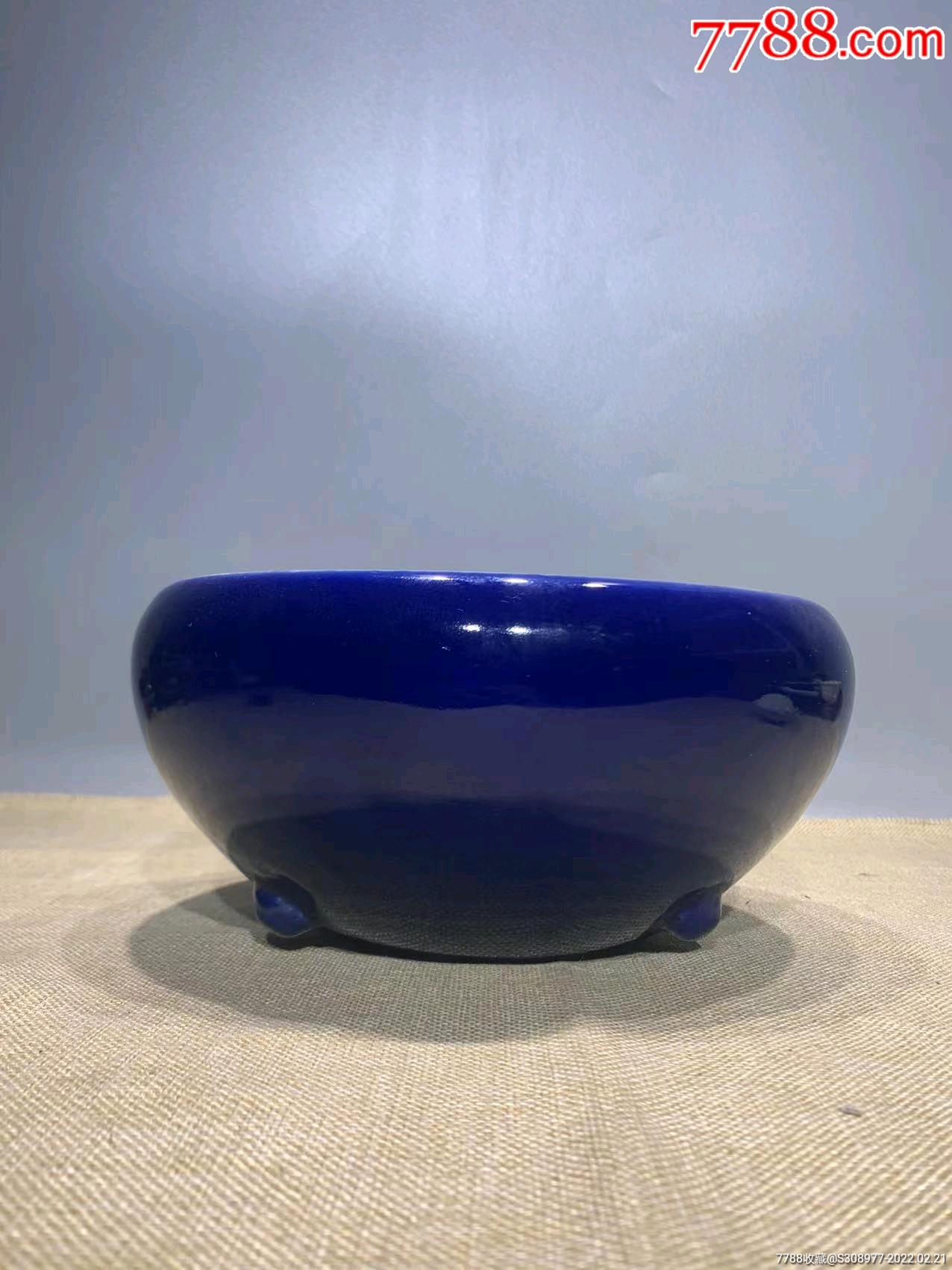 清代中期季蓝釉香炉