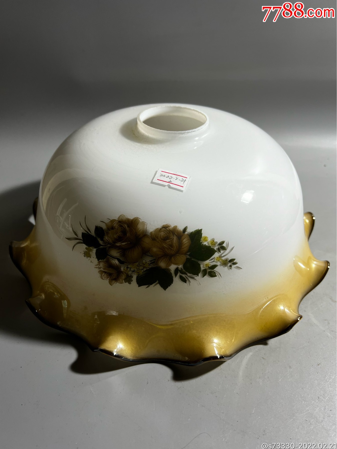 古典装修材料怀旧老物件80年代左右老玻璃灯罩一只2