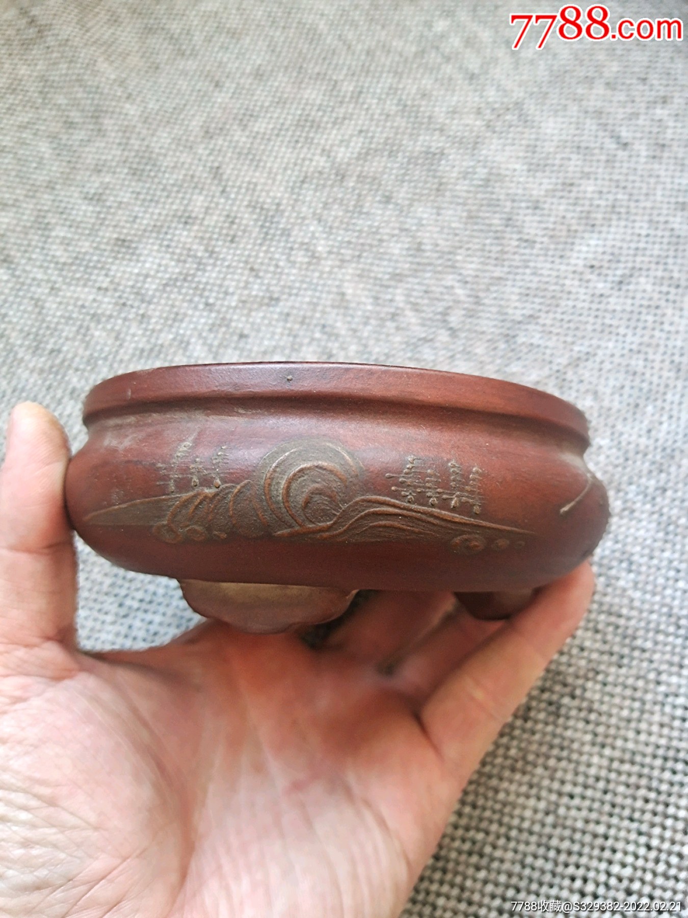 民国铁画轩紫砂花盆