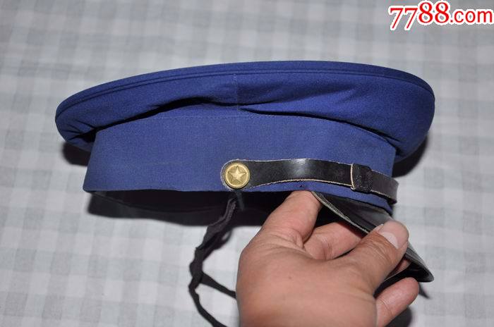 佩戴过的72井察3号大檐帽一顶送帽罩无帽徽