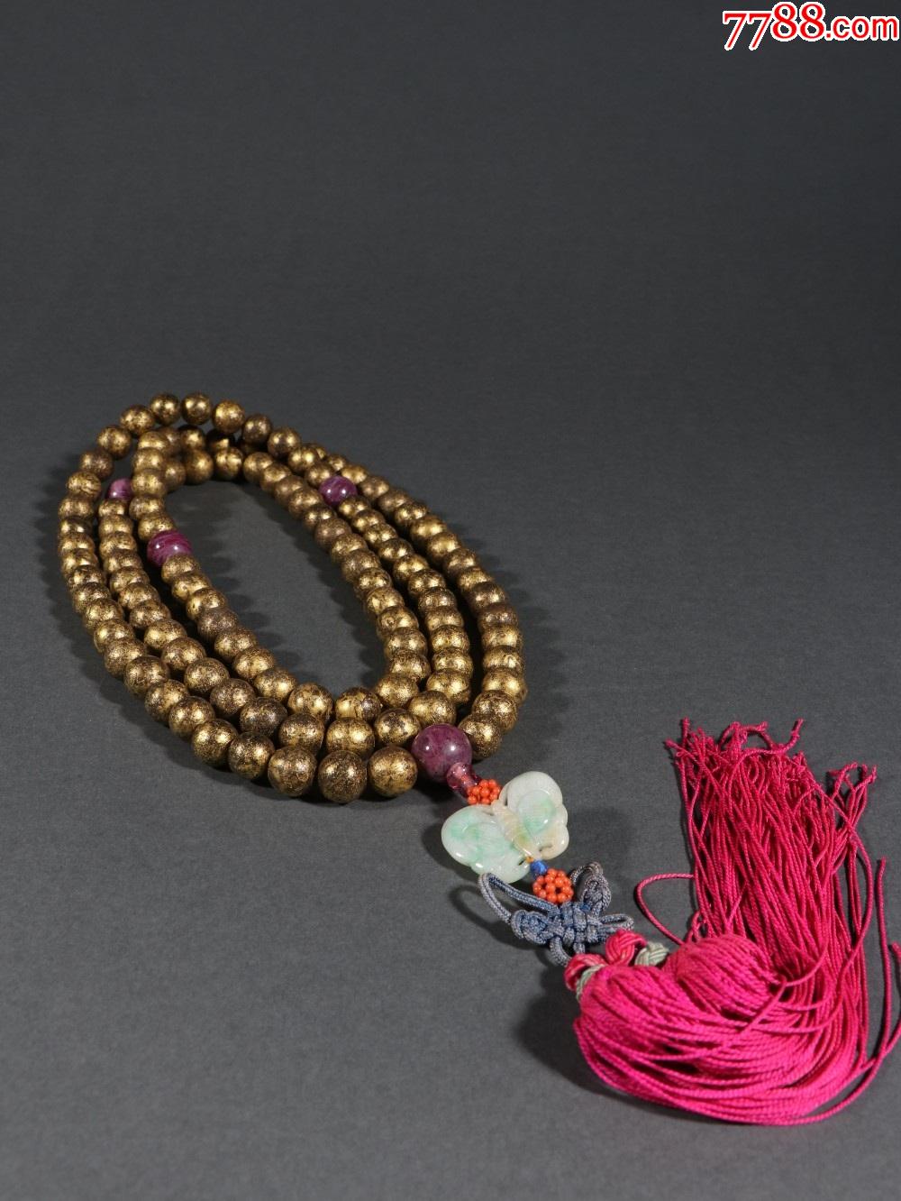 清代沉香封金108佛珠