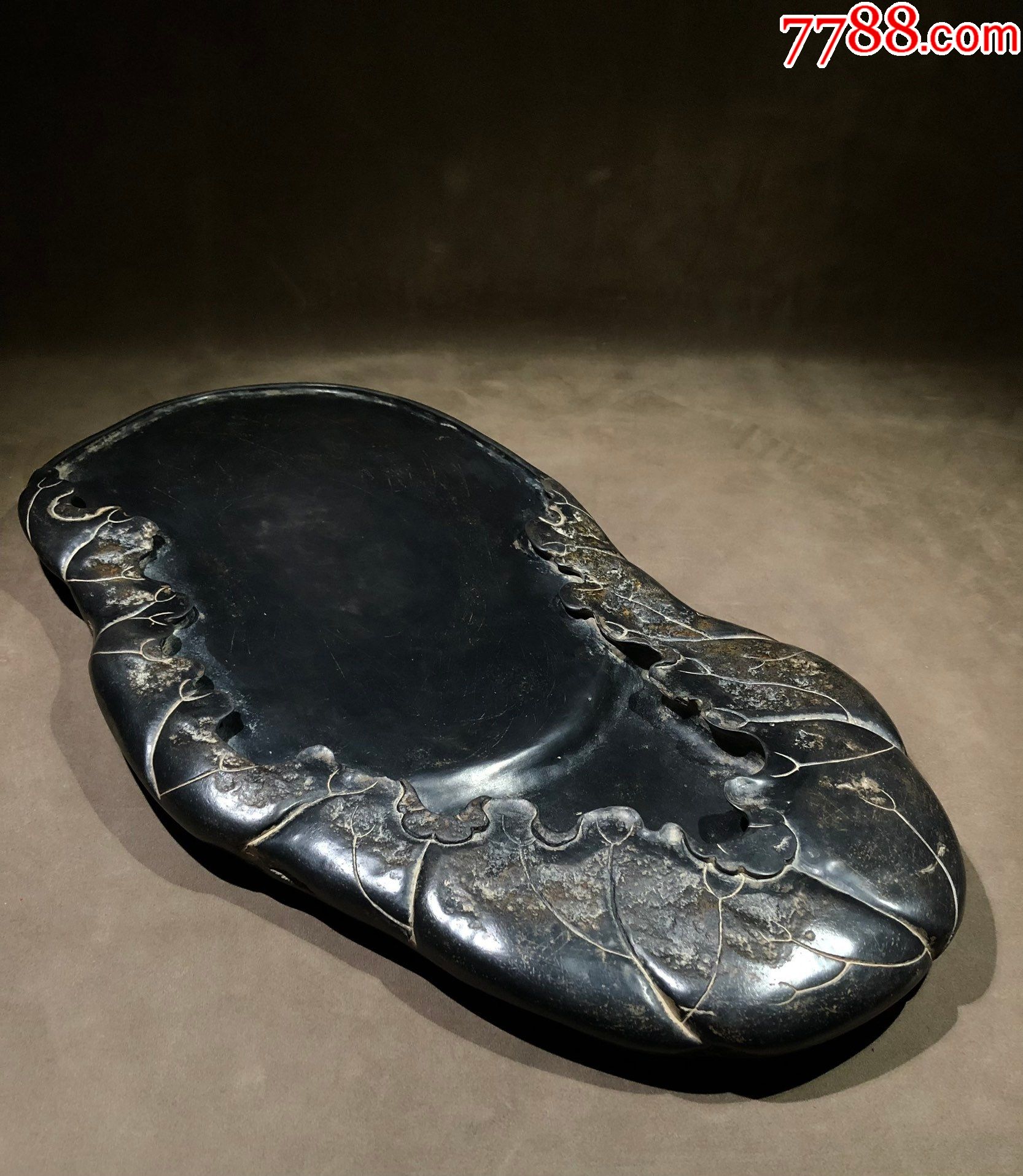 清代名家陈官俊荷叶端砚