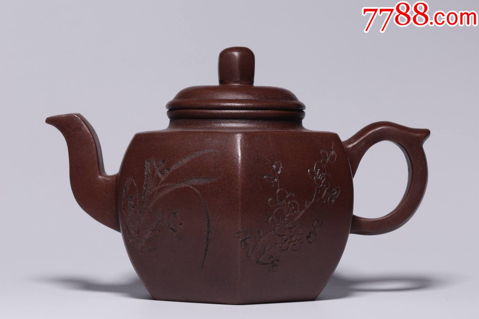 顾景舟紫砂梅兰竹菊图六方壶