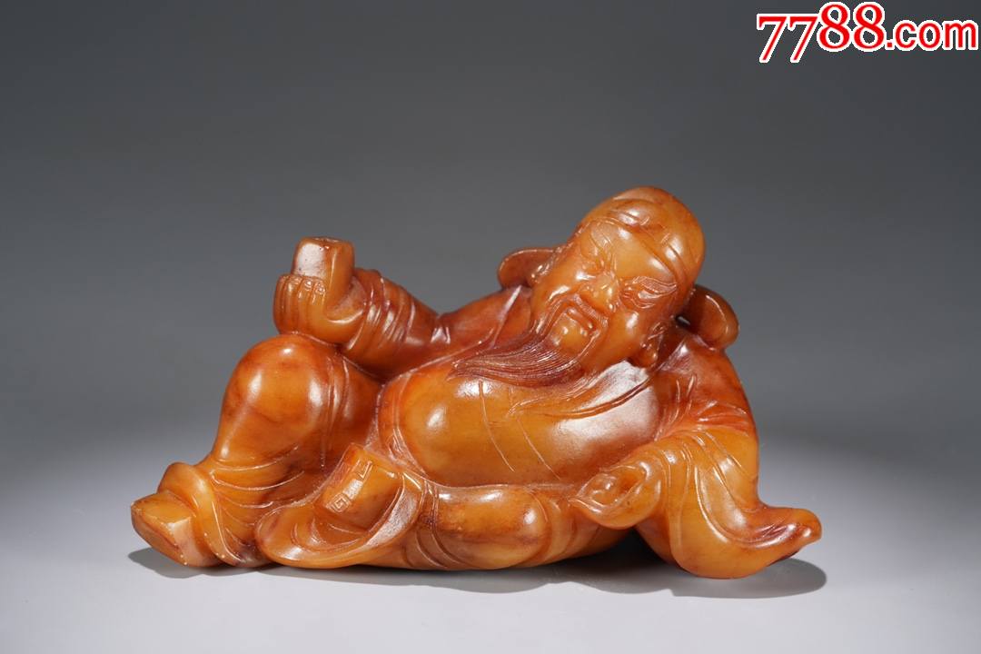 和田黄玉太白醉酒摆件a84s55f