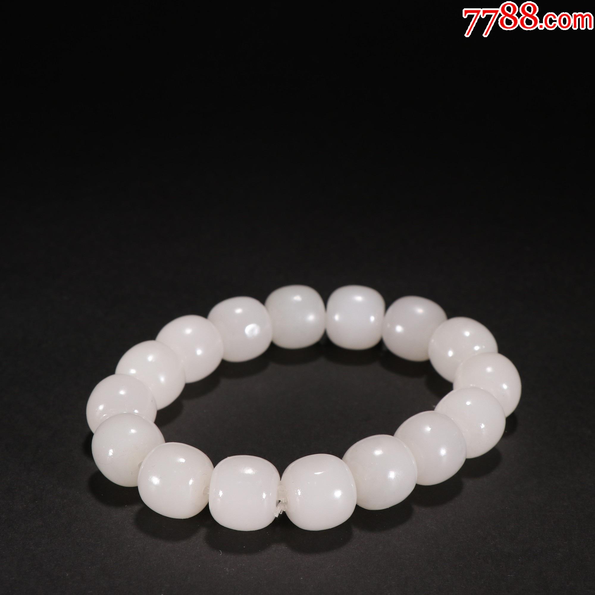 旧藏和田玉桶珠手串