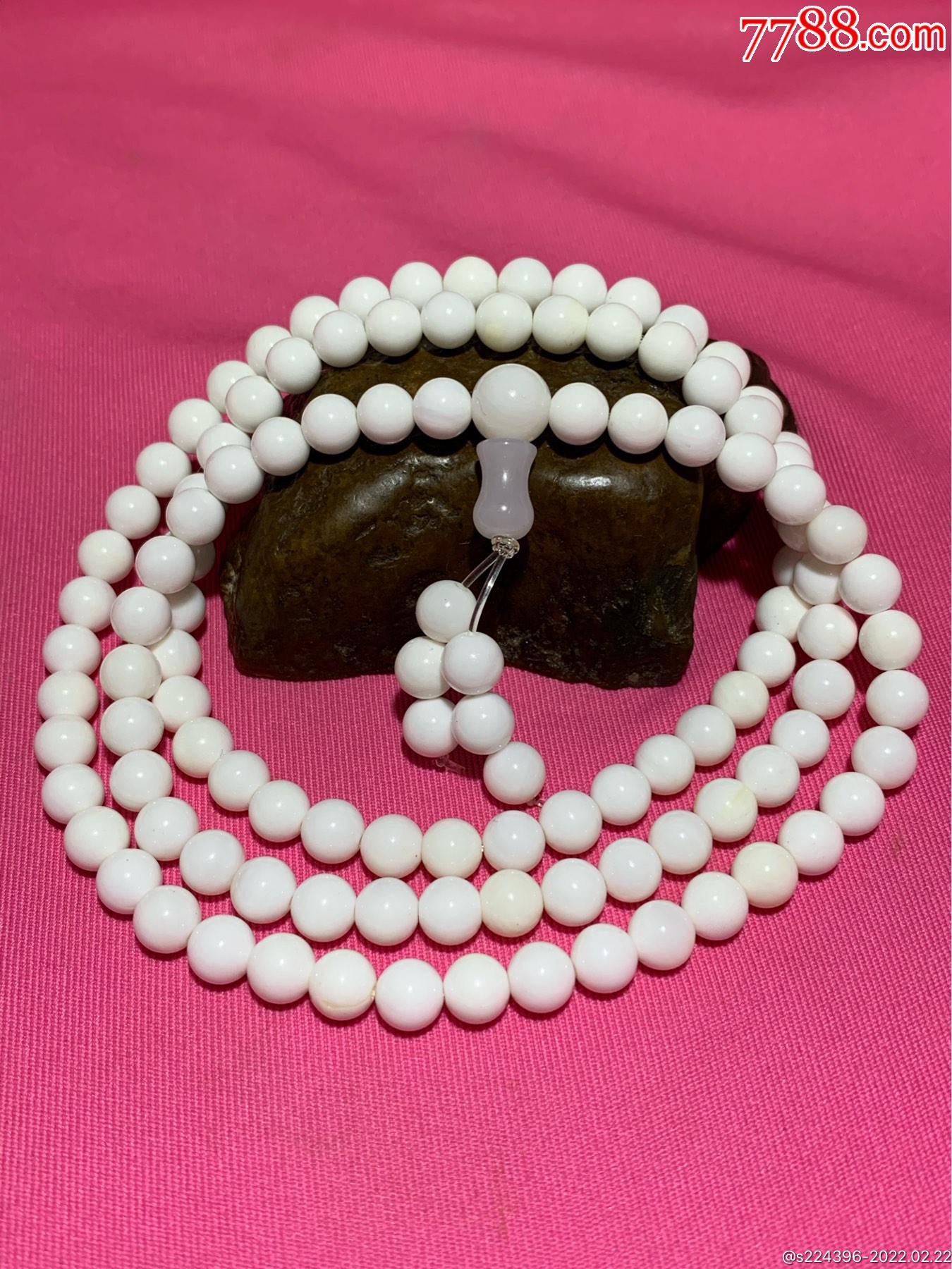 深海奶白贝化玉108手串一条