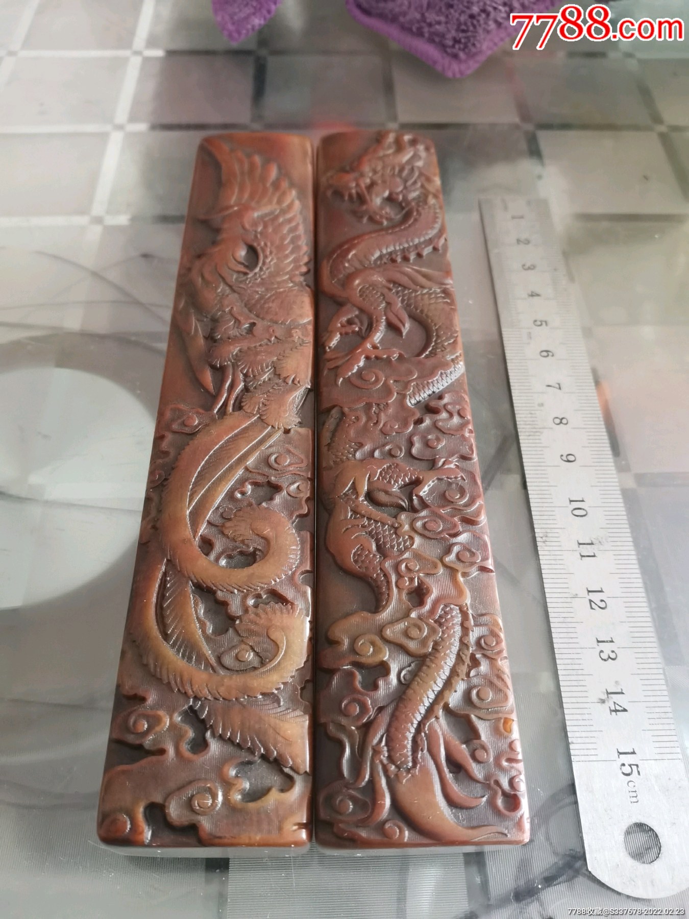 寿山石龙凤呈祥镇纸不议价