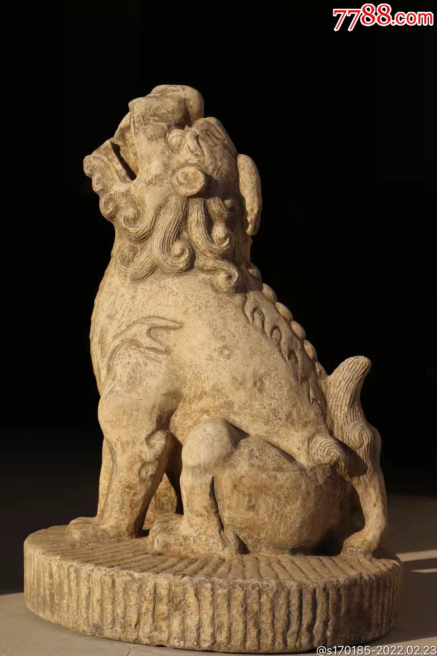 宋元风格望天神兽青石全品完整品相甚好皮壳老辣尺寸高70cm