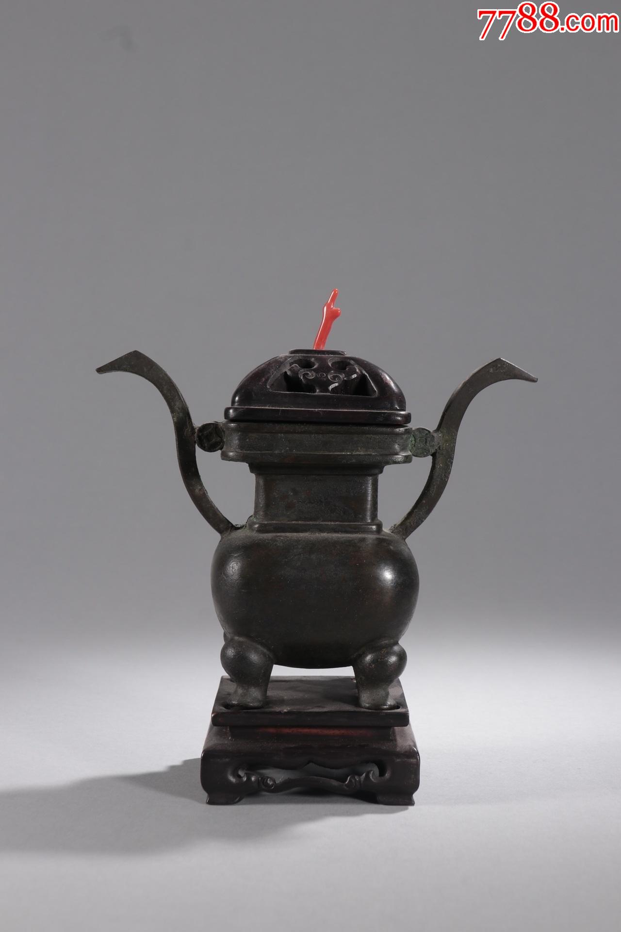 玉堂清玩款铜胎冲耳香薰炉