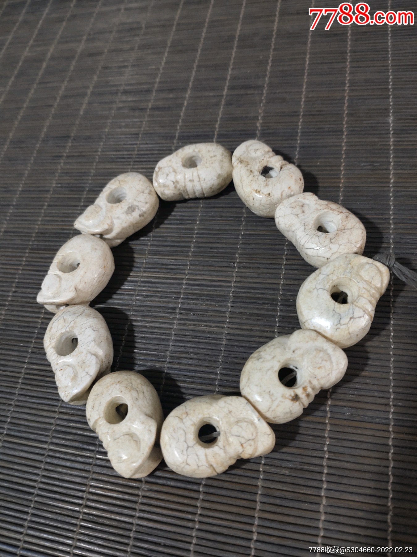 珍藏古玉高古玉鸡骨白猪龙手串尺寸2619厘米
