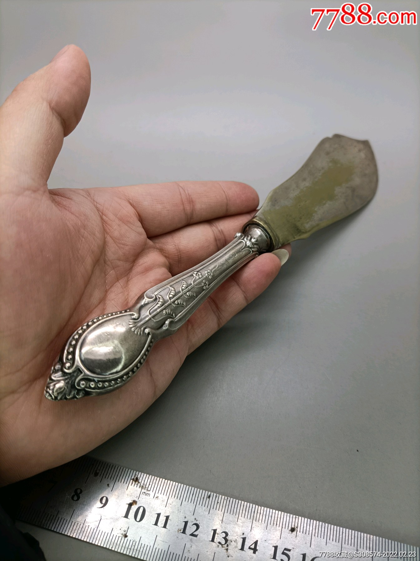 保真包老英国大型银柄餐刀非常漂亮