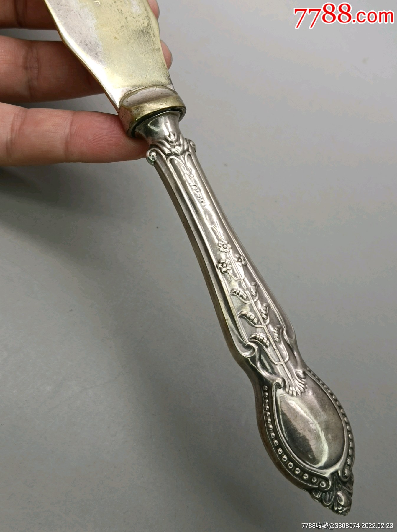 保真包老英国大型银柄餐刀非常漂亮