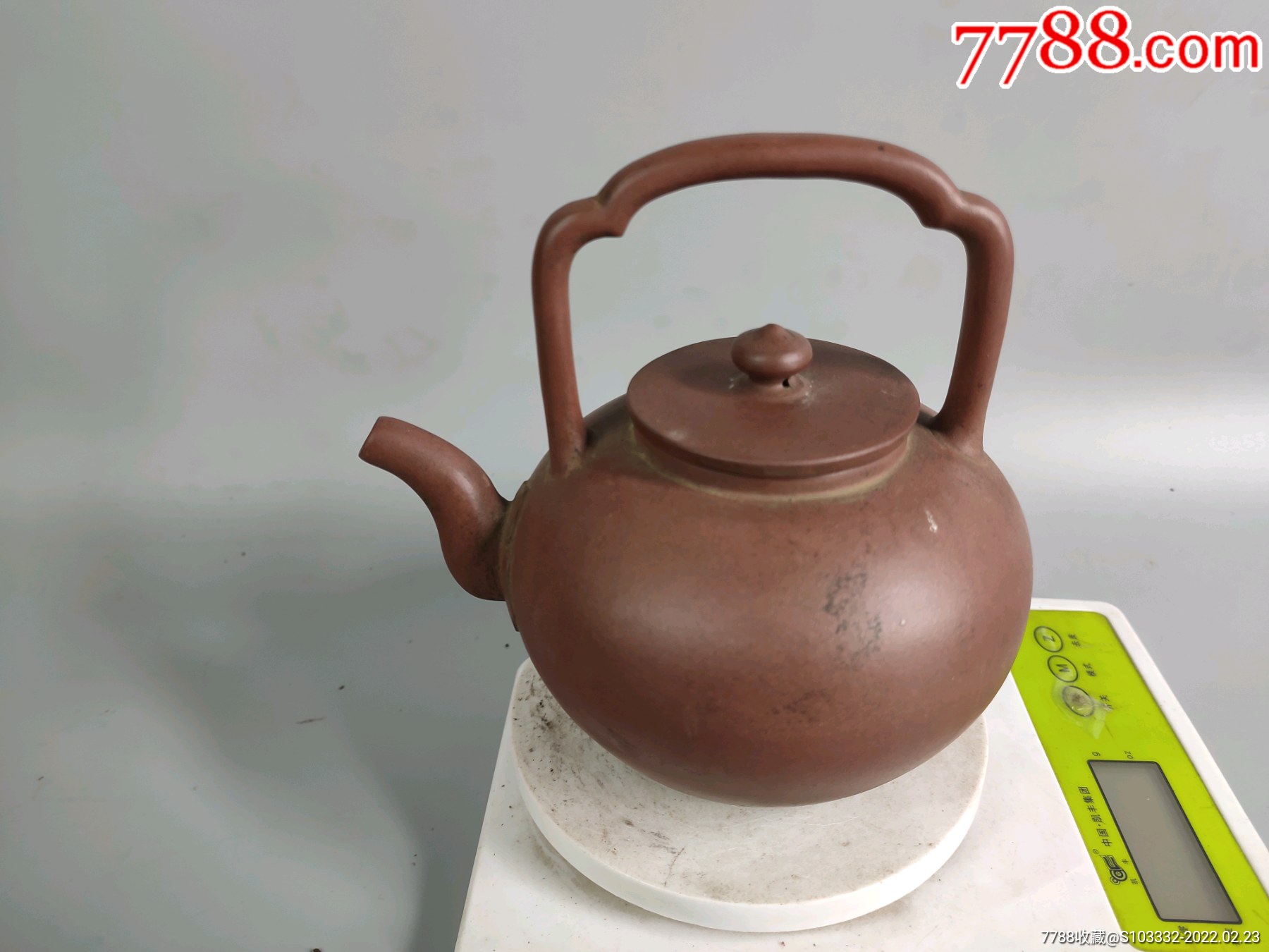 旧藏提梁老紫砂壶时大彬款老紫砂壶原矿泥料手工制作名人制作精品宜兴