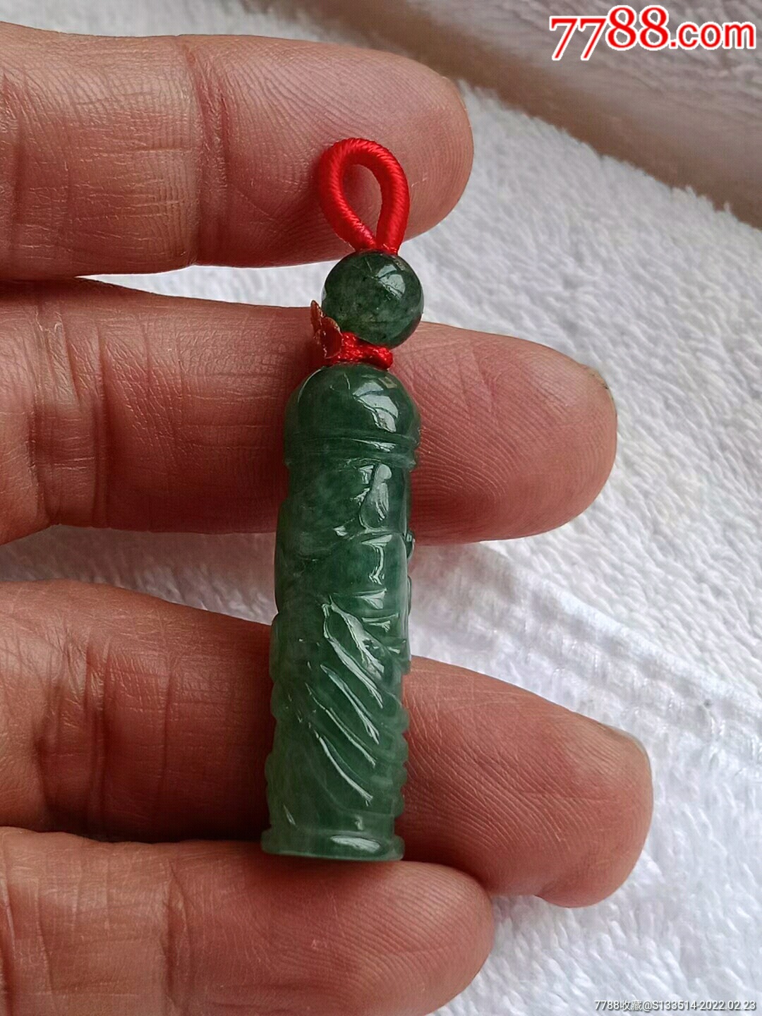 缅甸翡翠6088长云柱挂件送证书