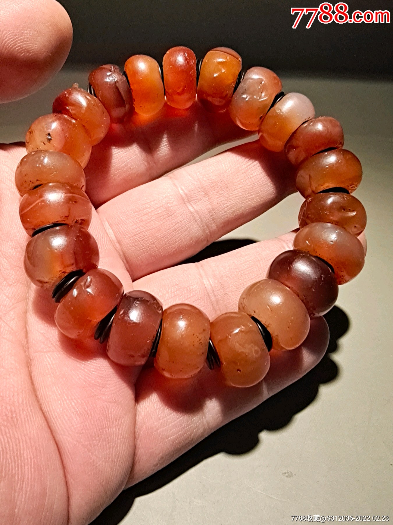 高古研磨孔磨盘珠-玛瑙-7788烟斗收藏