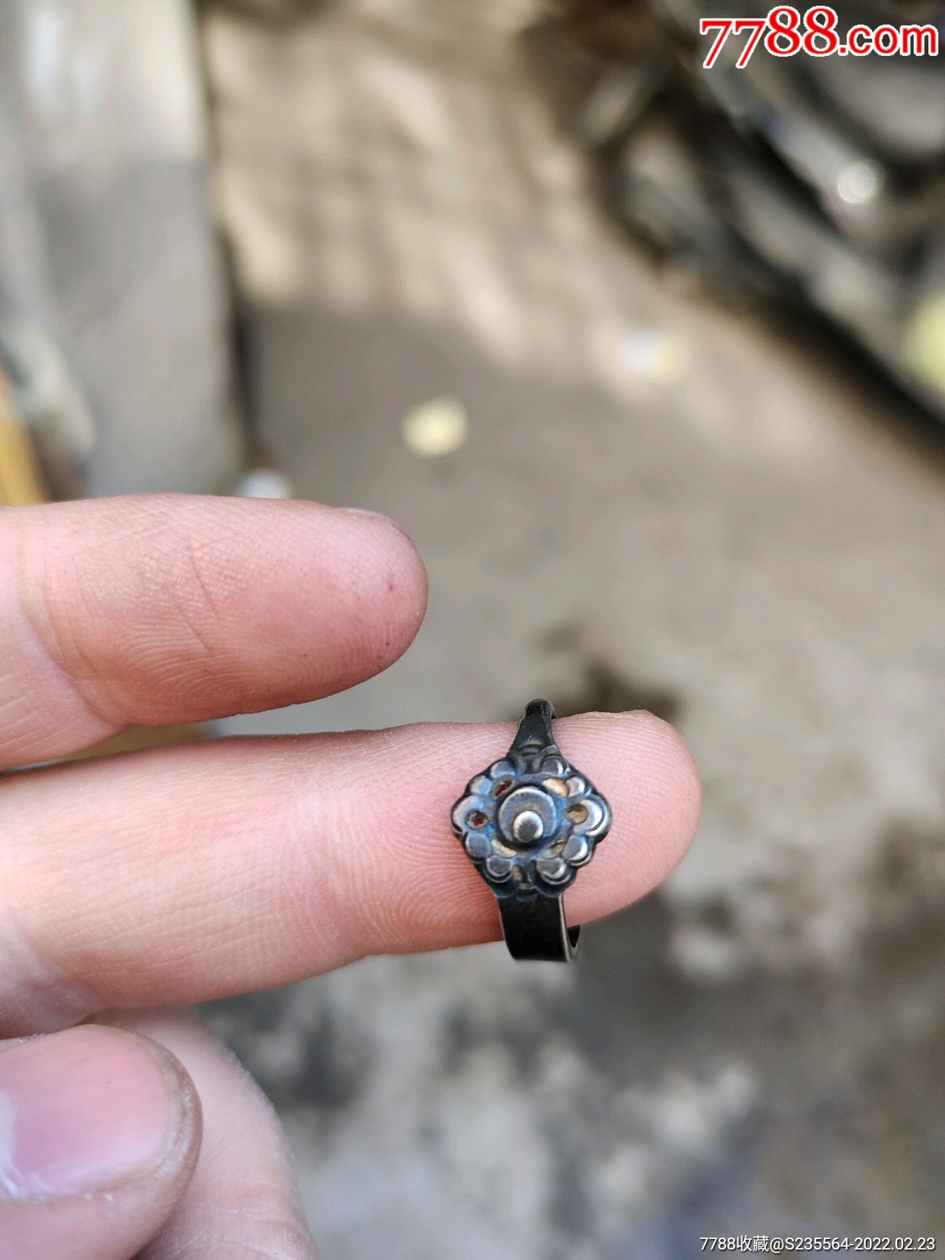 清代老银戒指老银器老首饰