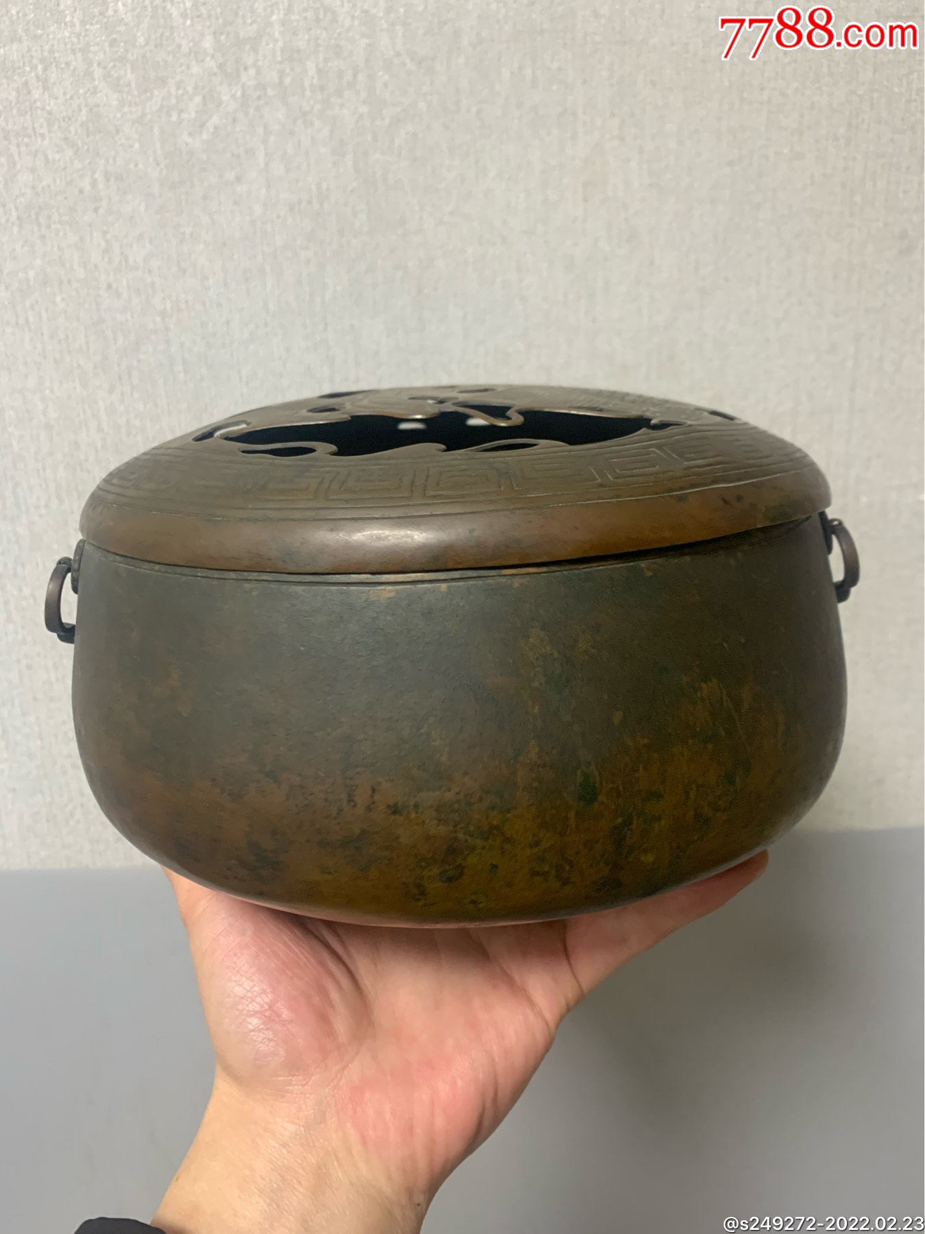 回流清代风纹镂空暖手炉-价格:1000元-se85531489-铜炉-零售-7788小人