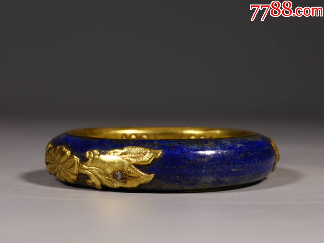 青金石包金花卉纹手镯a84s55f_价格6980元_第1张