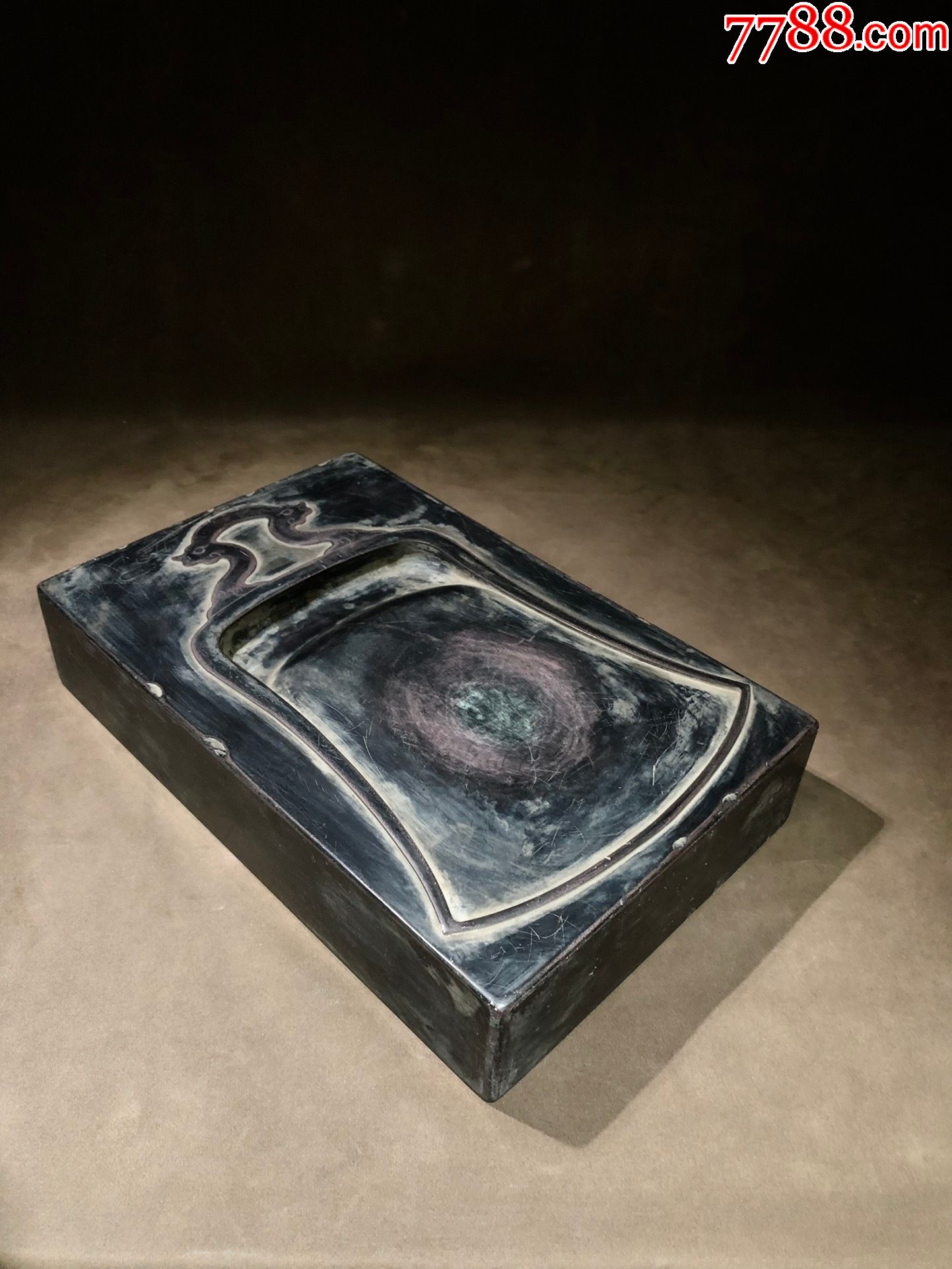 清代名家"汪灏"官升三级紫袍玉带砚-其他砚台-7788收藏