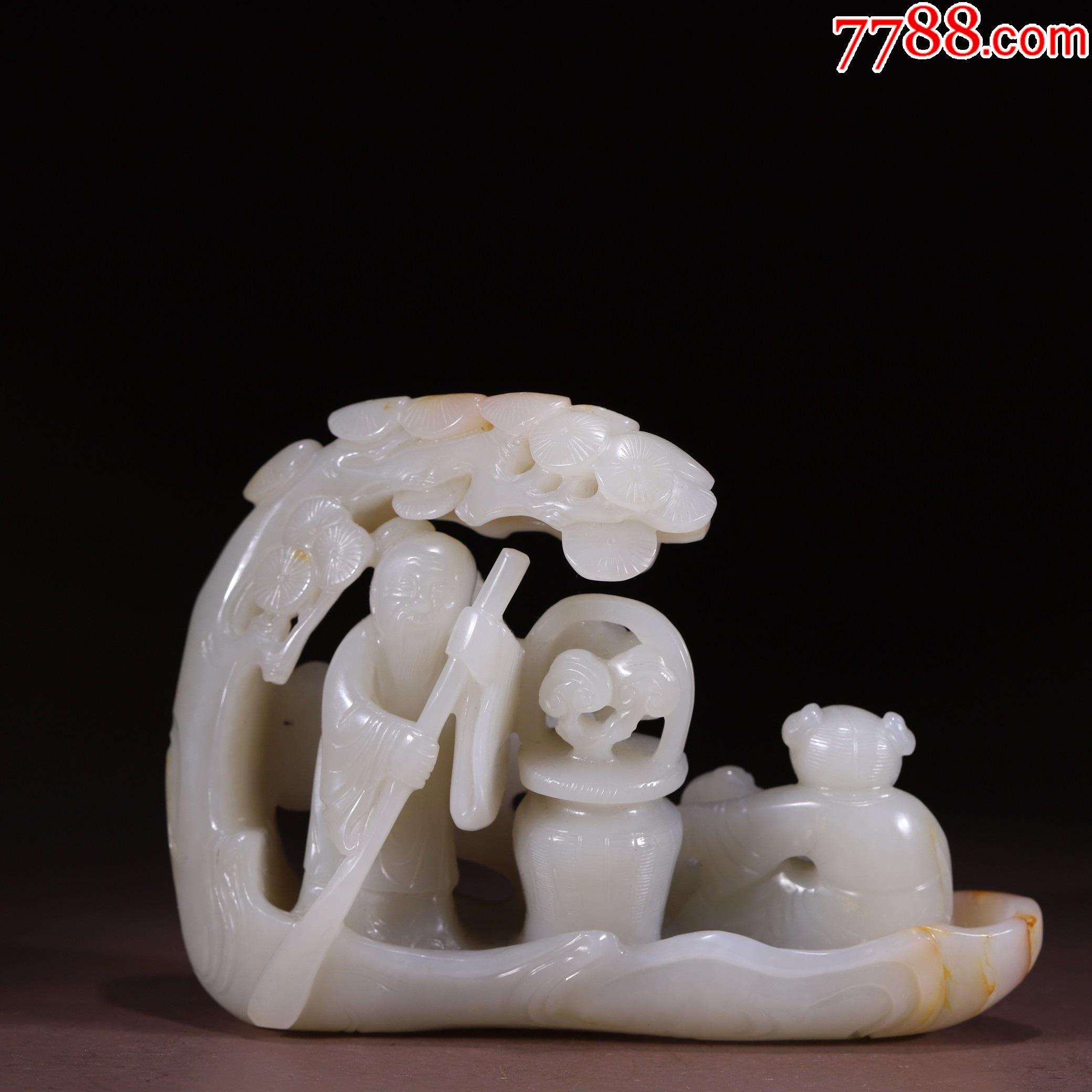 清和田玉仙人乘槎摆件_和田玉_第1张_7788玉器收藏