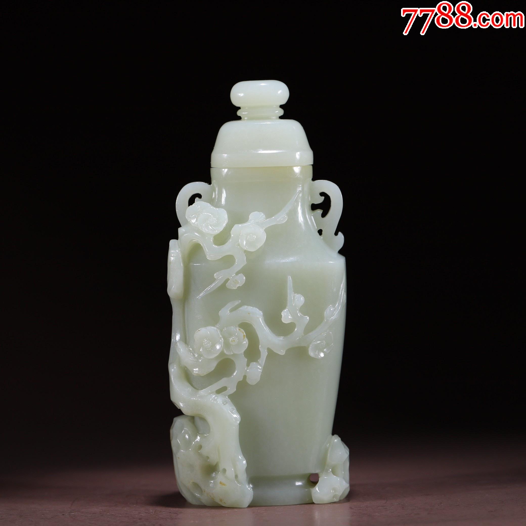 清和田玉梅花瓶