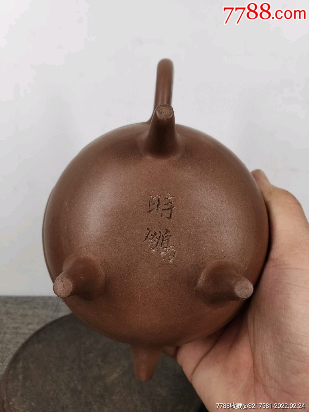民间收到民藏时鹏刻字底款老紫砂壶一把包浆醇厚保存完整十分难得收藏
