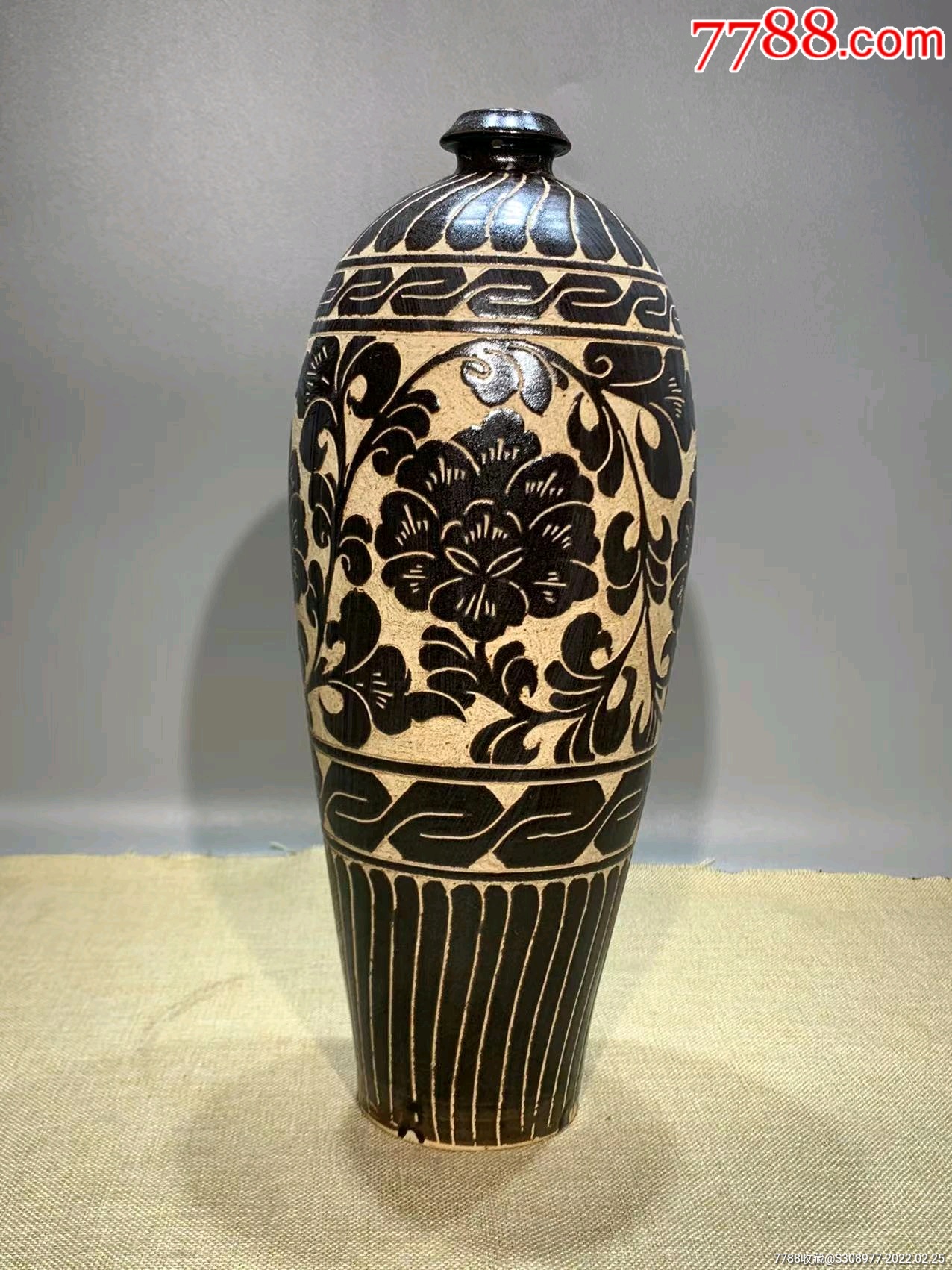 磁州窑黑釉刻花梅瓶_价格1900元_第1张_7788收藏__收藏热线