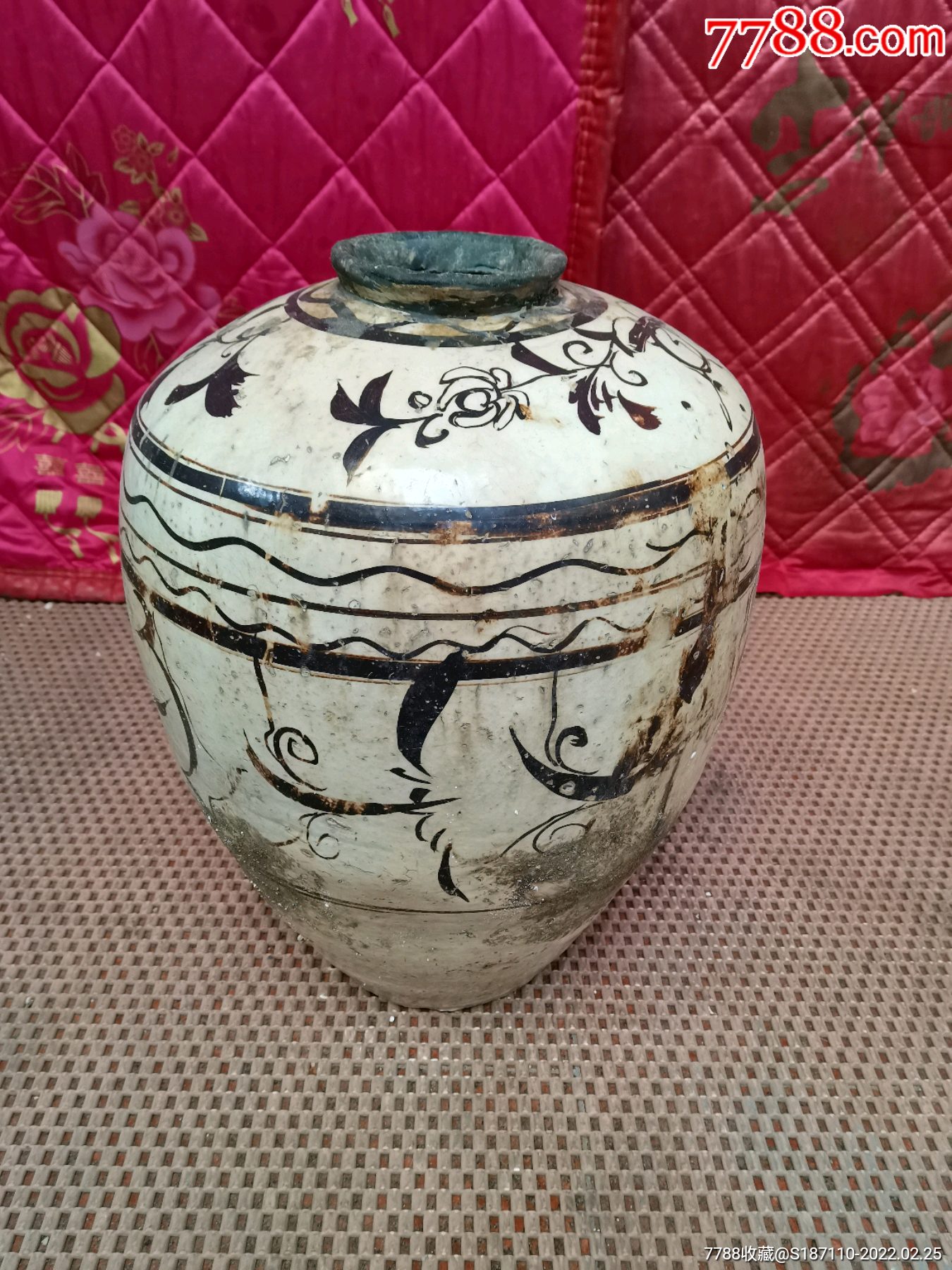 明代磁州窑白釉画花卉纹酒罐-价格:1380元-se85560013-单色白瓷-零售