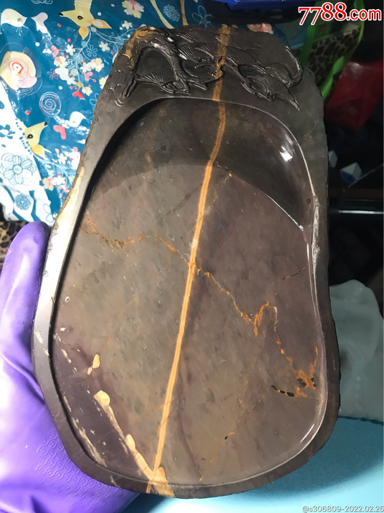 坑仔岩松鹤长寿砚