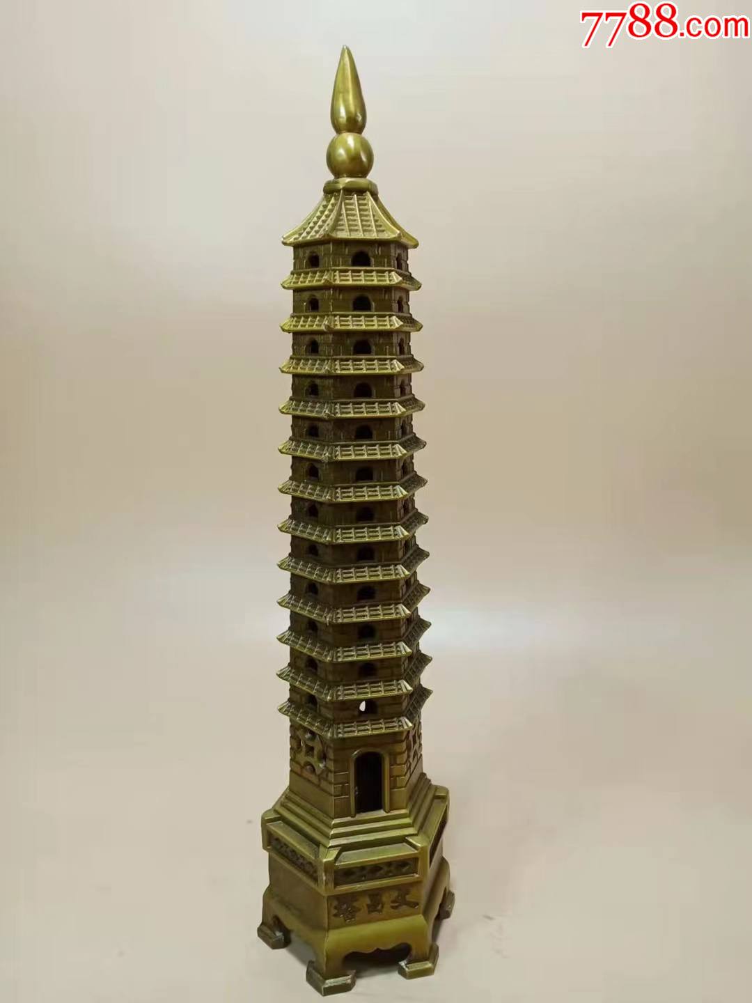 纯铜开光鎏金文昌塔摆件助学业